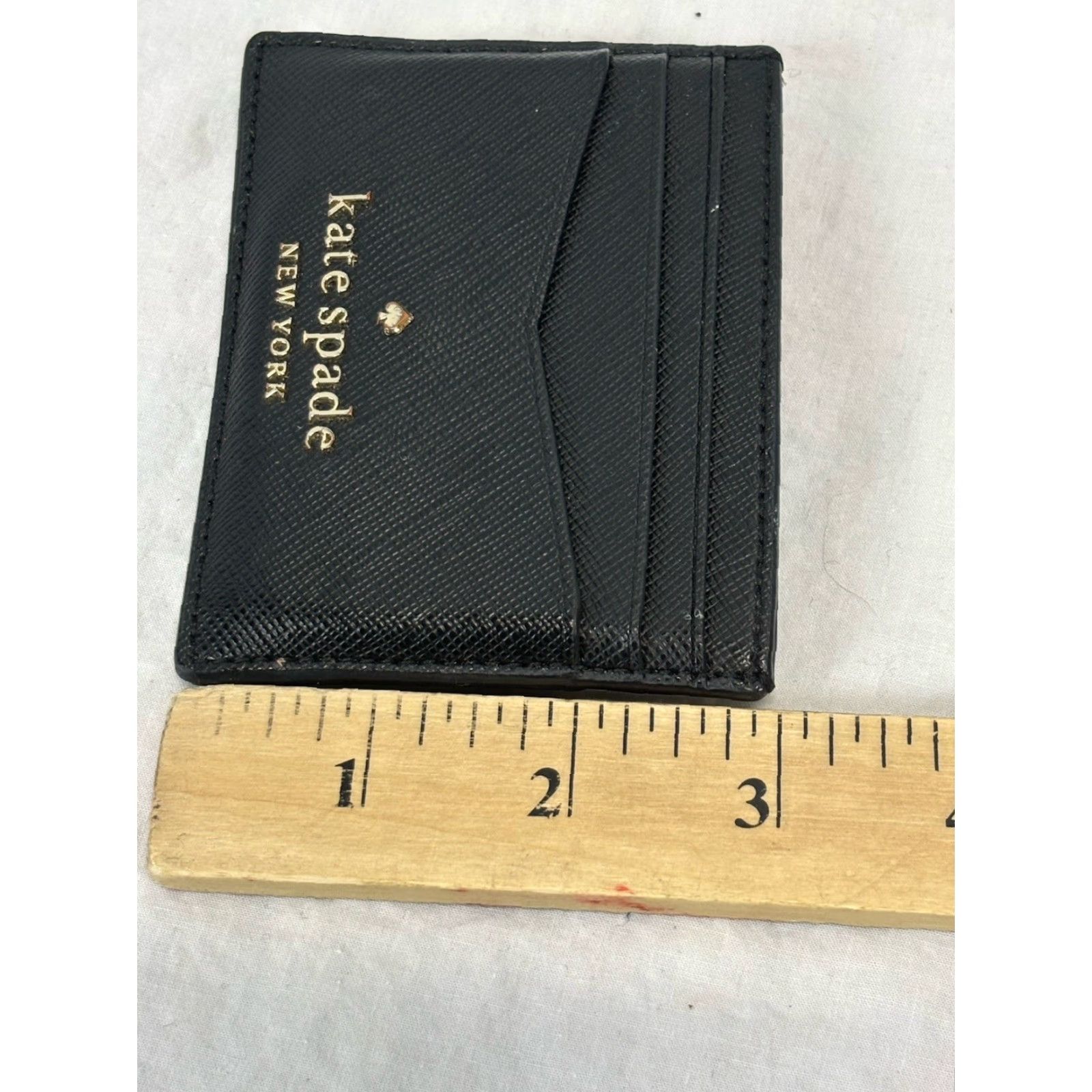 Vintage kate spade new york black staci slim card holder wallet women leather credit card wallet pre-owned good Size ONE SIZE - 5 Thumbnail