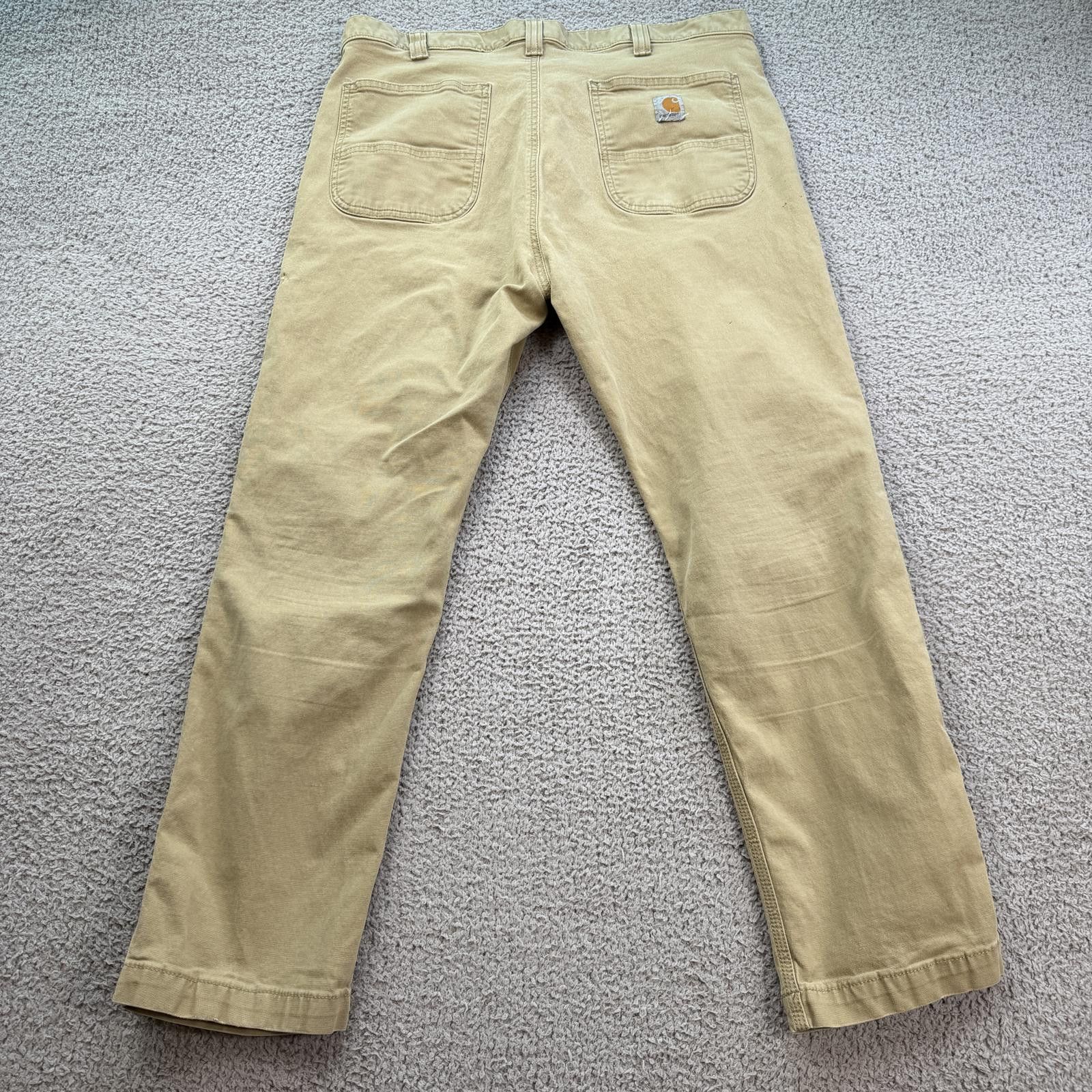 Carhartt Carhartt Straight Fit Work Pants Tan Distressed Paint 38x30 Size US 38 / EU 54 - 2 Thumbnail