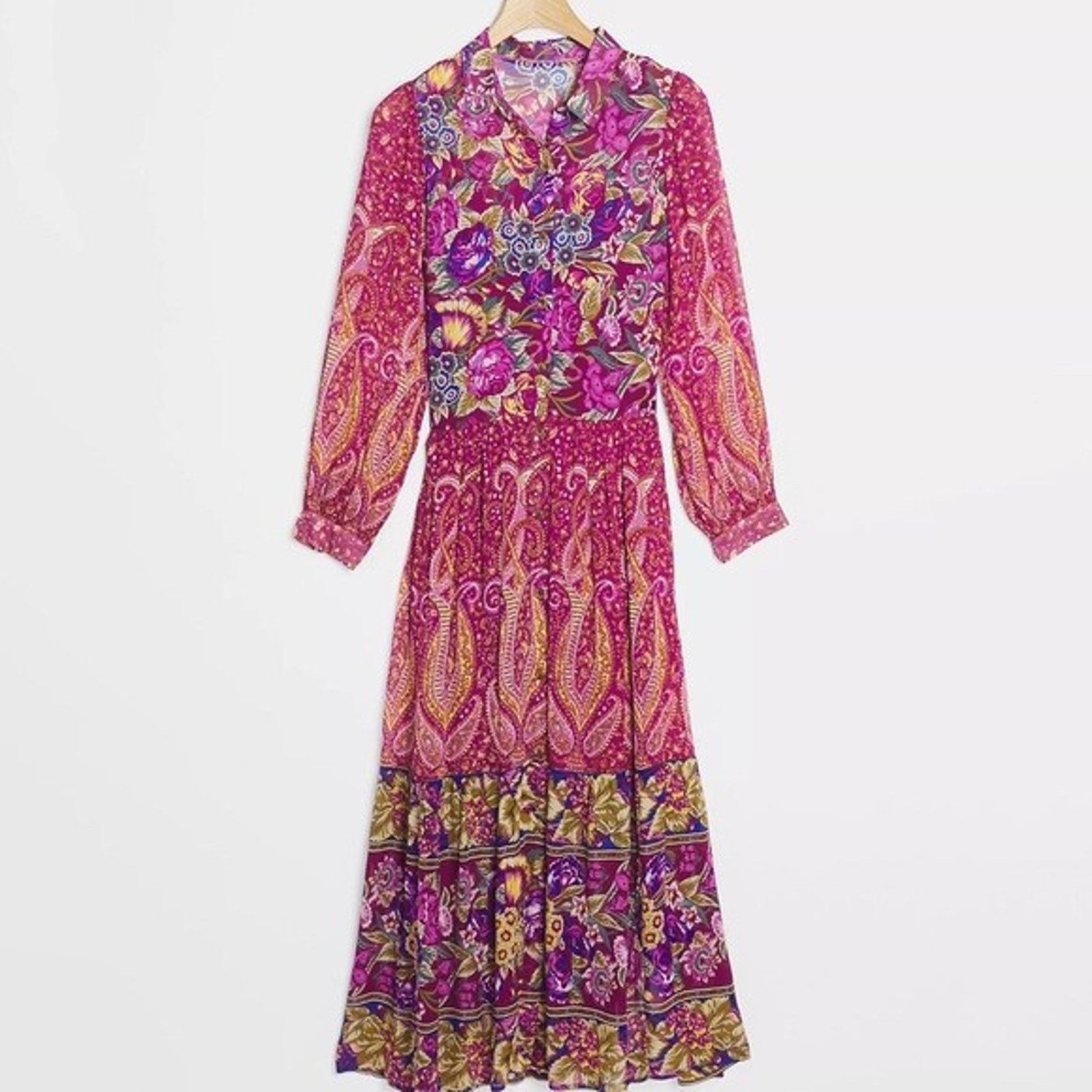 Anthropologie Anthropologie Nicole Floral Asymmetric Floral Shirtdress Mp Size M / US 6-8 / IT 42-44 - 7 Thumbnail
