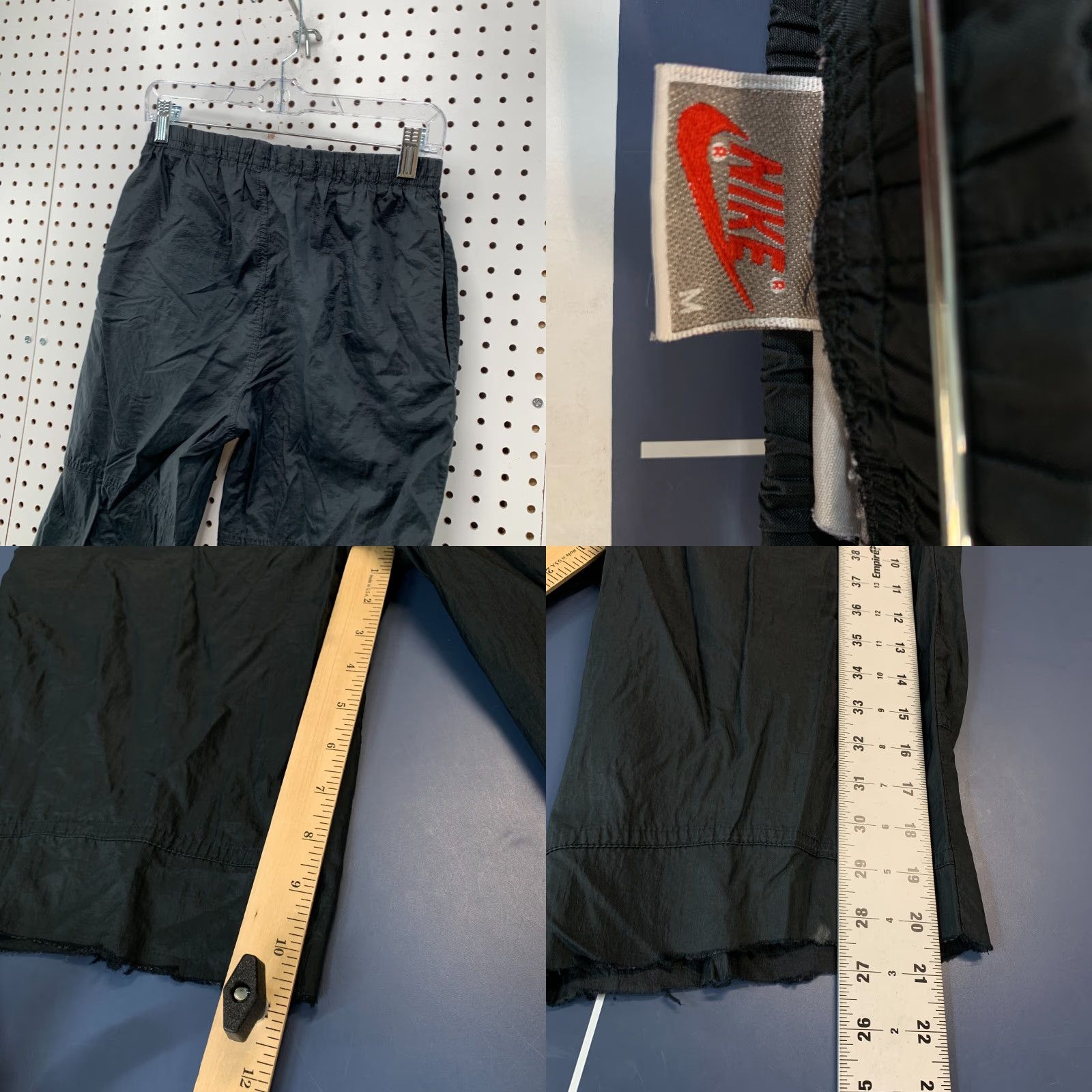 Nike VINTAGE Nike Windbreaker Jacket 90s Nylon Chopped Short Mens Medium Black USA 27x11 Mens Size 32" / US 10 / IT 46 - 8 Thumbnail