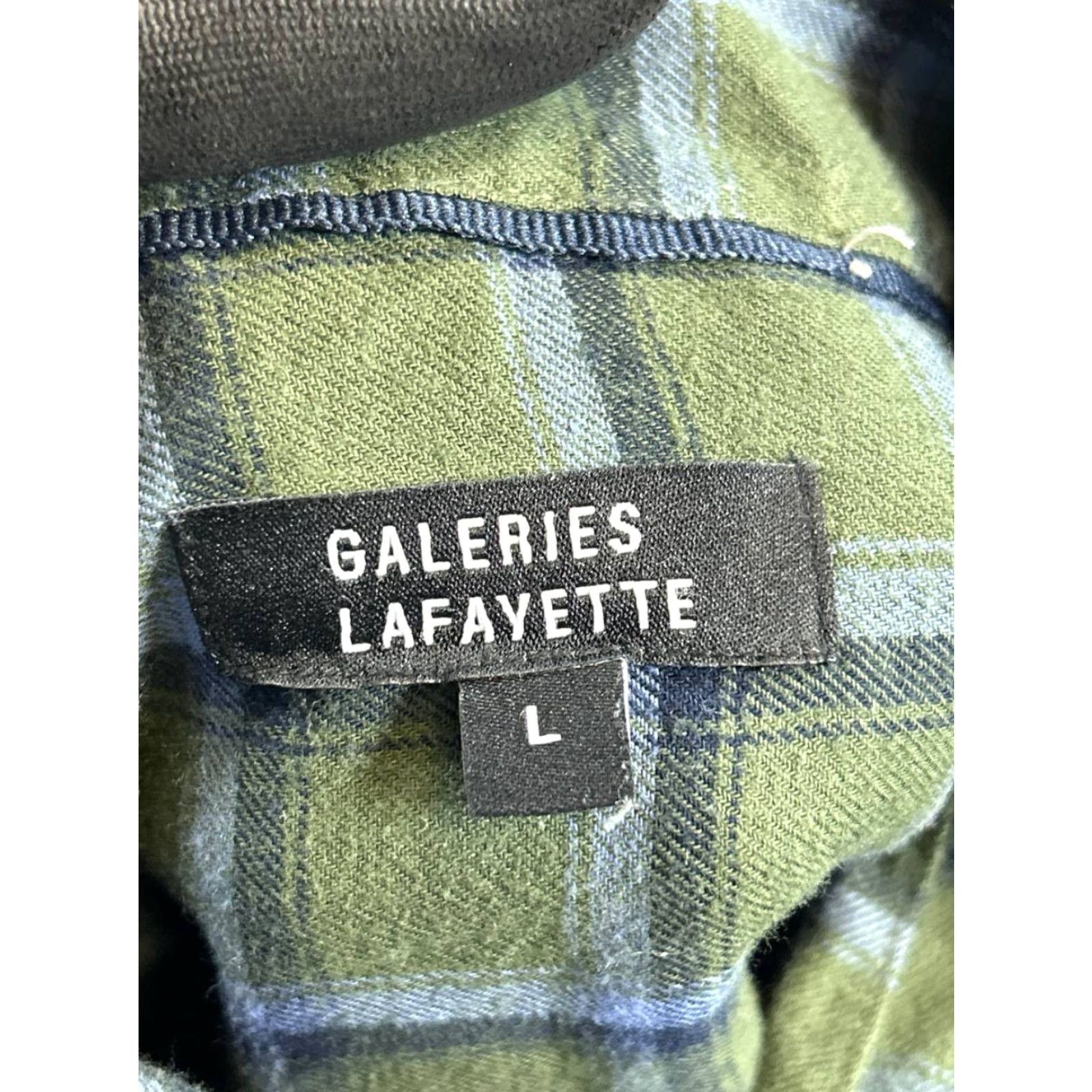 Vintage VINTAGE Galeries Lafayette Women's Cotton Plaid Button-Up Shirt L Green Casual Spring Summer Women's Size L / US 10 / IT 46 - 3 Thumbnail