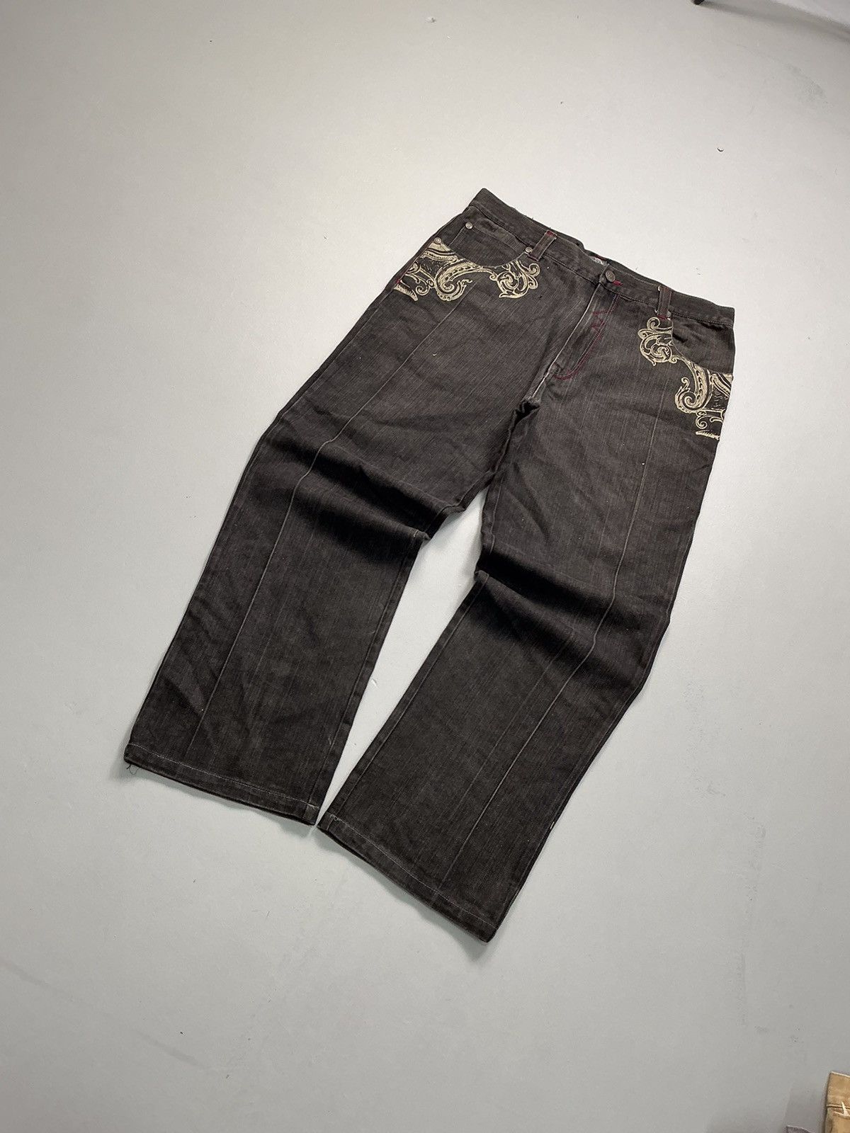 Designer Vintage rawblue patterns embroidered denim pant Size US 38 / EU 54 - 5 Thumbnail