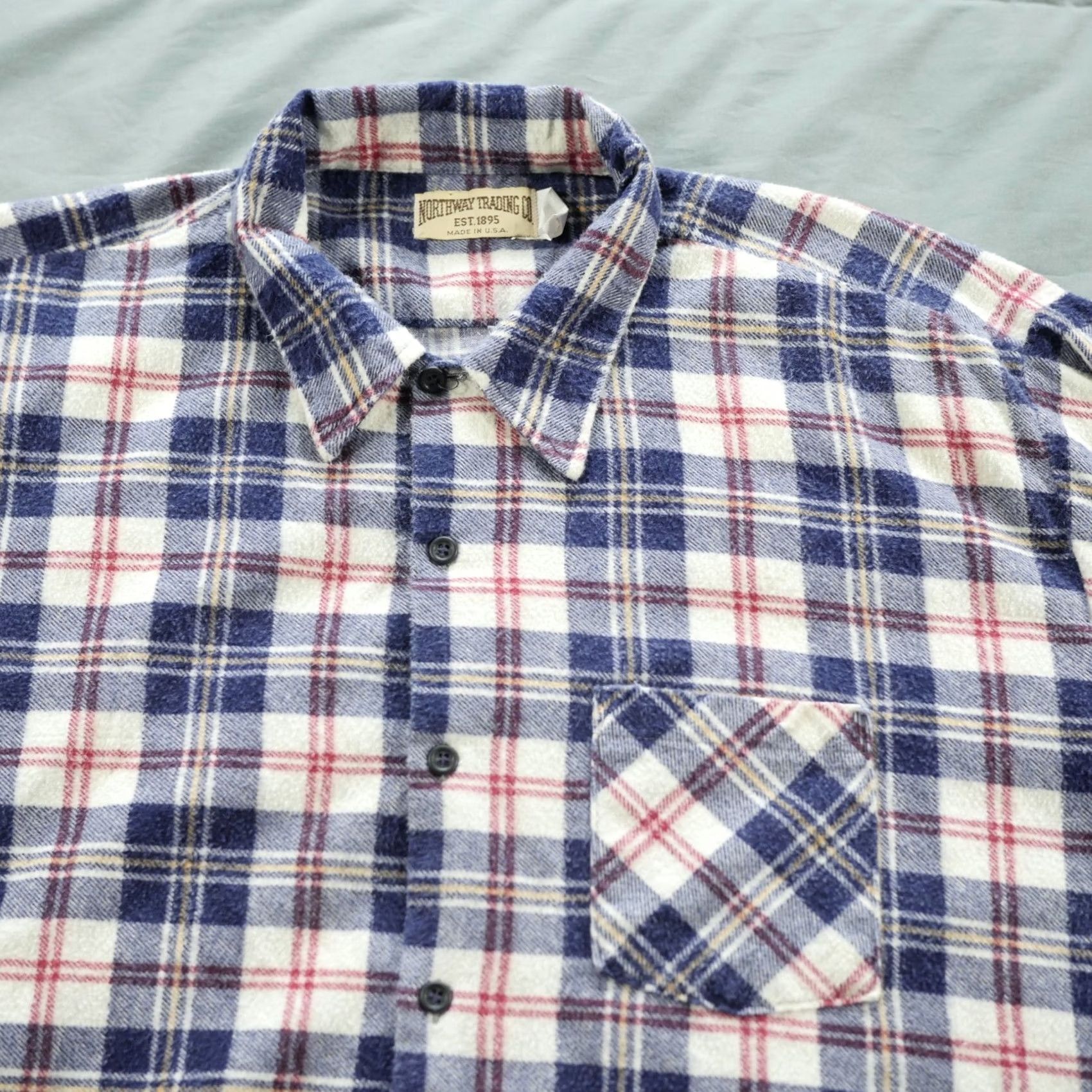 Vintage VINTAGE Northway Trading Co Shirt Mens XXL Blue White Flannel USA Made Heritage Size US XXL / EU 58 / 5 - 3 Thumbnail
