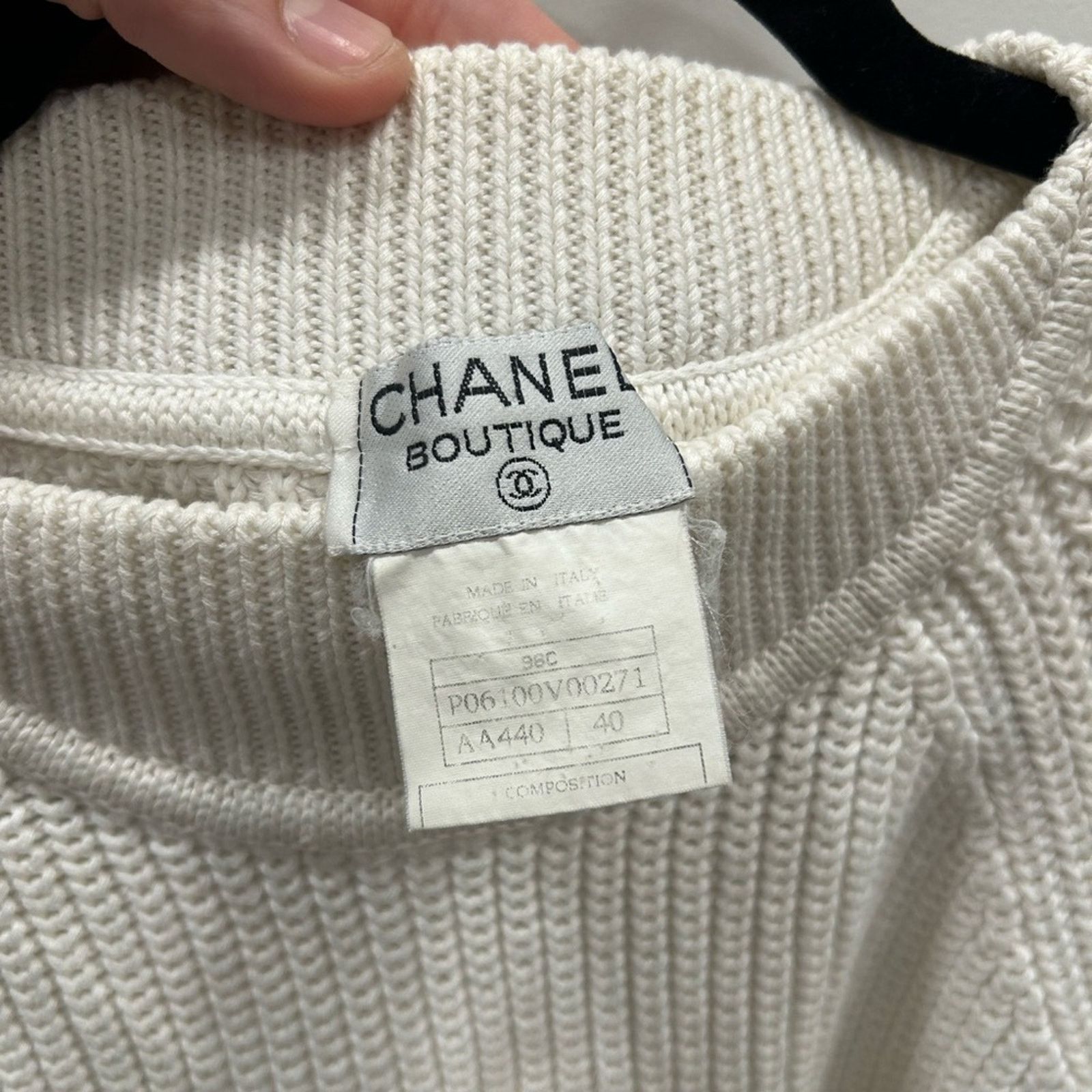 Chanel CHANEL CC Logo Button Low Gauge Knit Sweater Jumper 40 Cream Size L / US 10 / IT 46 - 10 Thumbnail
