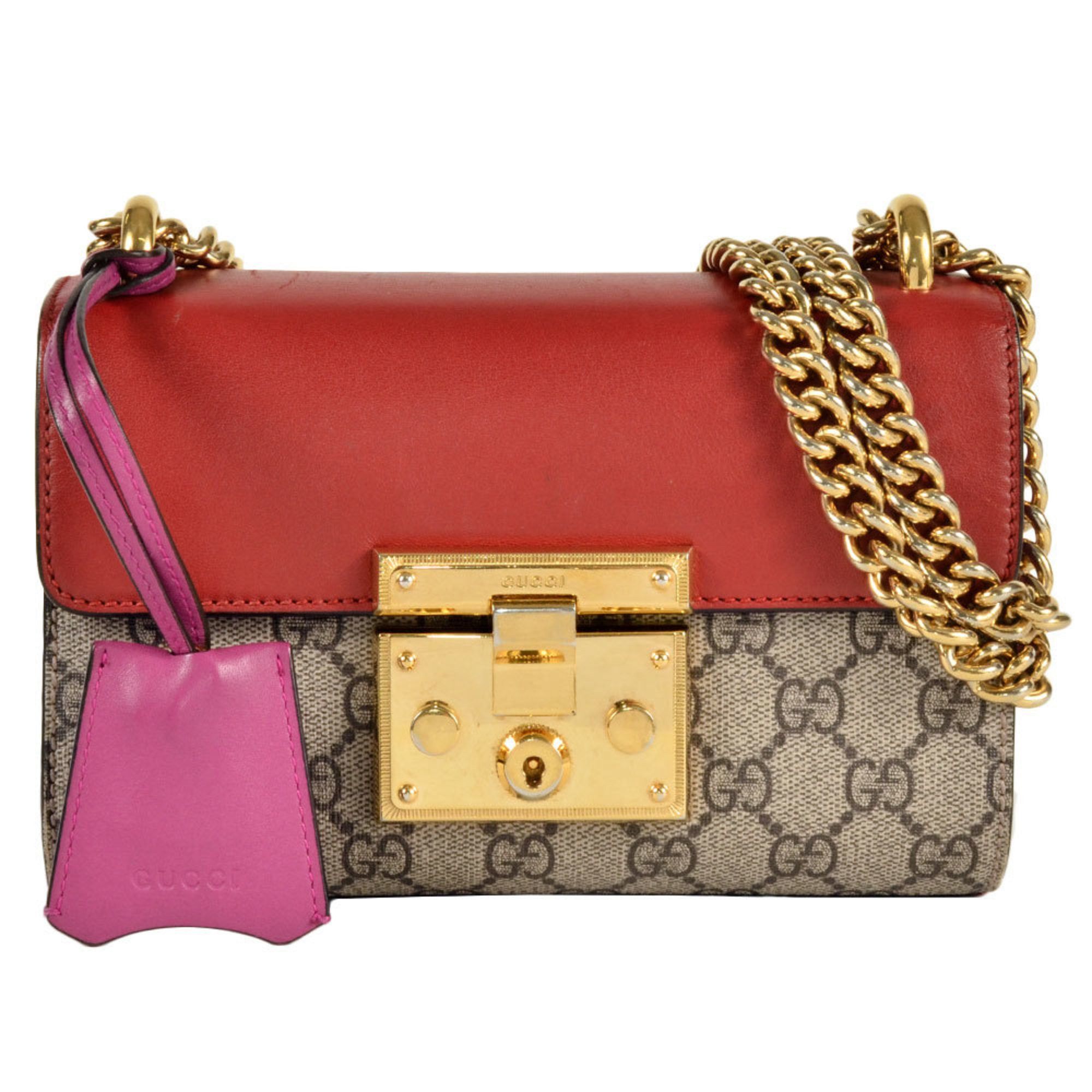 Gucci Padlock GG Small Shoulder Bag In Supreme Canvas 409487 in Black, Women's