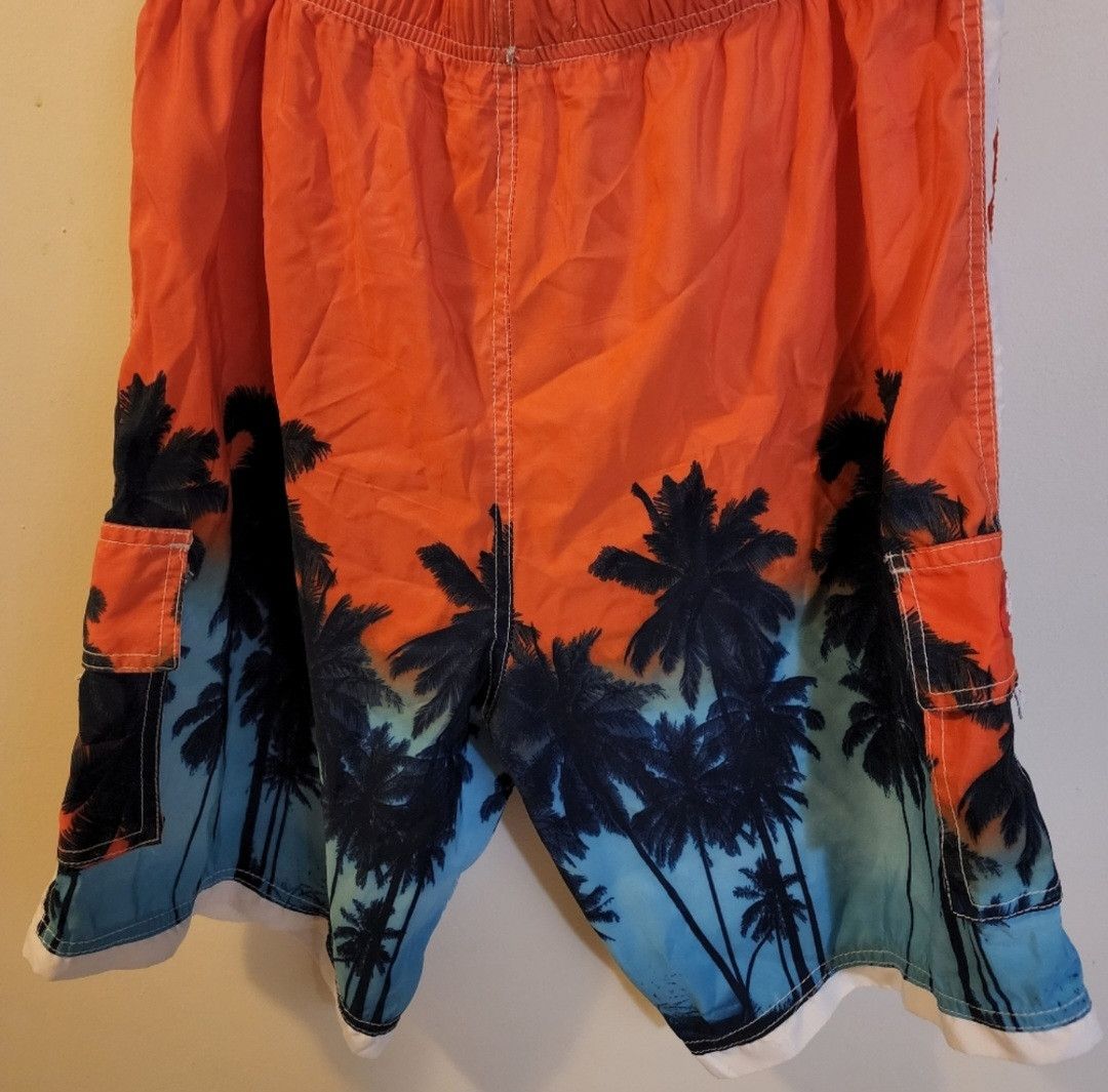 Other Ingear Est 1990 Orange Blue Palm Trees Swim Trunks Large Size US 34 / EU 50 - 3 Thumbnail