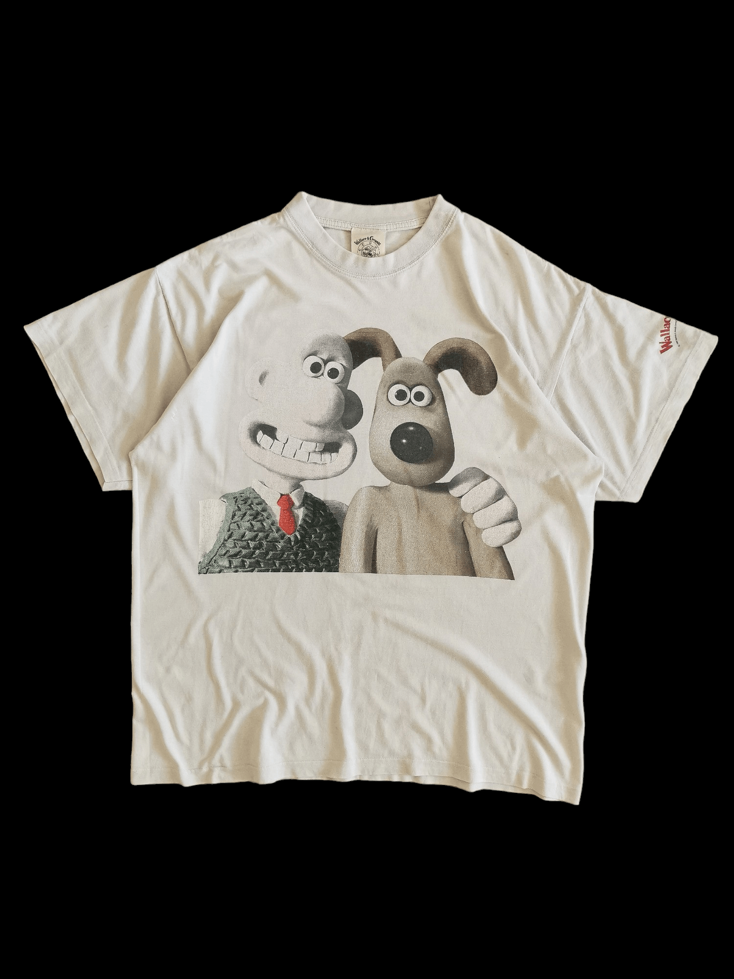 image of Cartoon Network x Movie Vintage Wallace And Gromit 90's Movie Cartoon T-Shirt Size XL in Cream/Whit