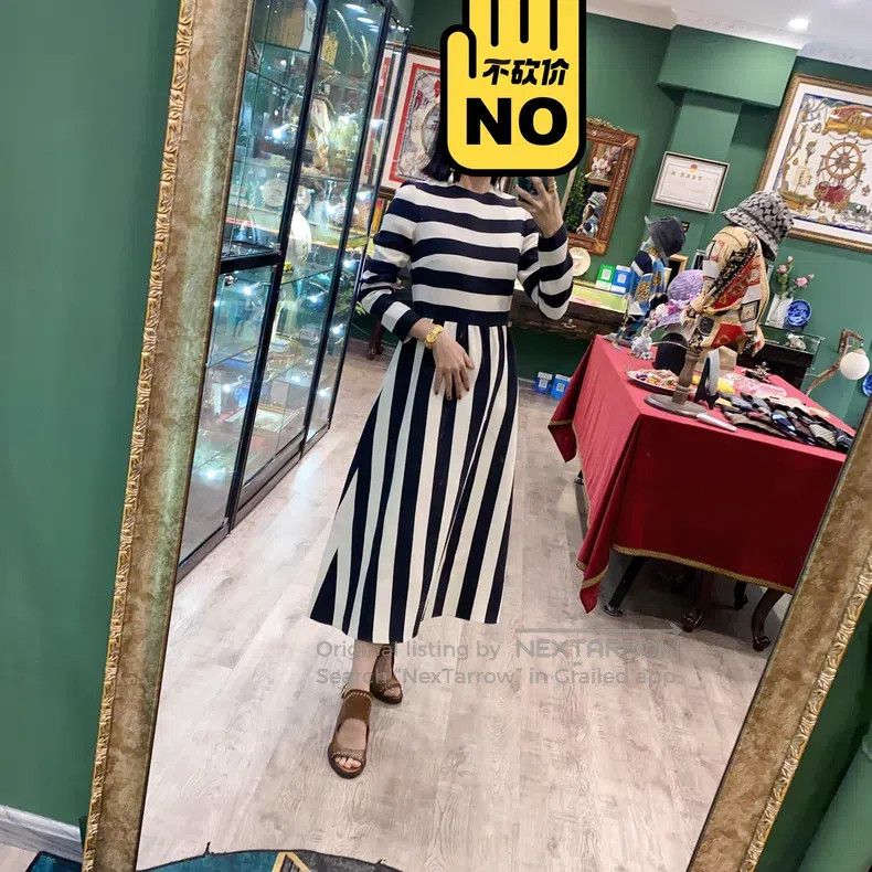 Valentino Valentino Black and white striped dress Size S / US 4 / IT 40 - 8 Thumbnail