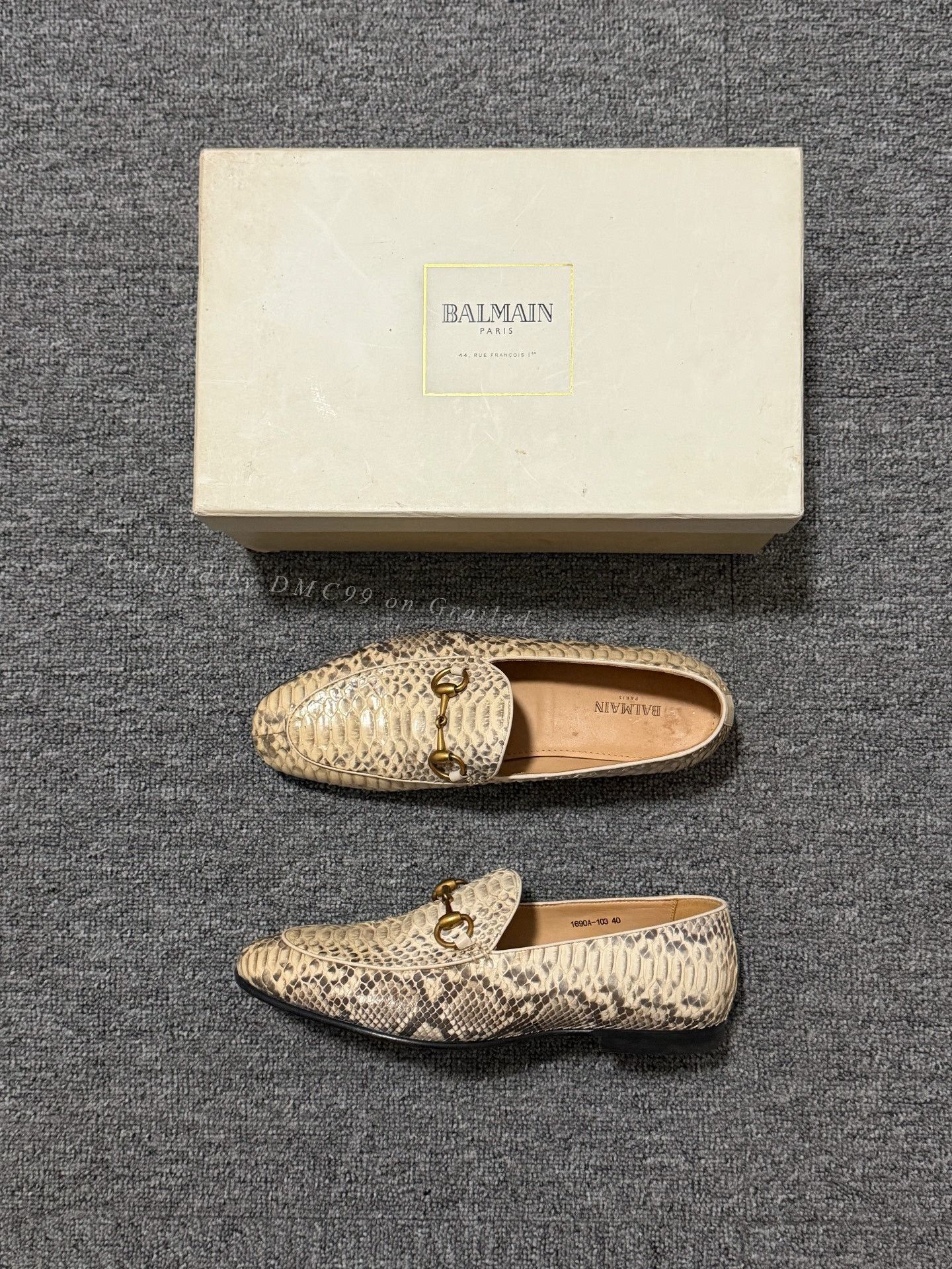 Balmain Balmain Saddle Buckle Snake Leather Loafers Size US 7 / EU 40 - 1 Thumbnail