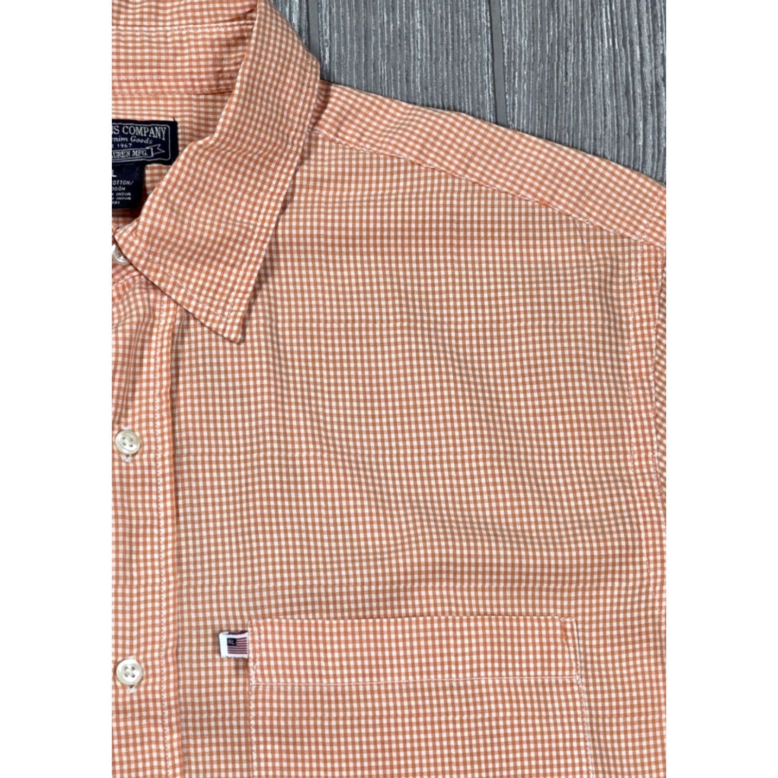 Polo Ralph Lauren Ralph Lauren Polo Jeans Co Button Up Orange Check L Short Sleeve Shirt Flag Logo Mens Regular Slim Fit Size US L / EU 52-54 / 3 - 3 Thumbnail