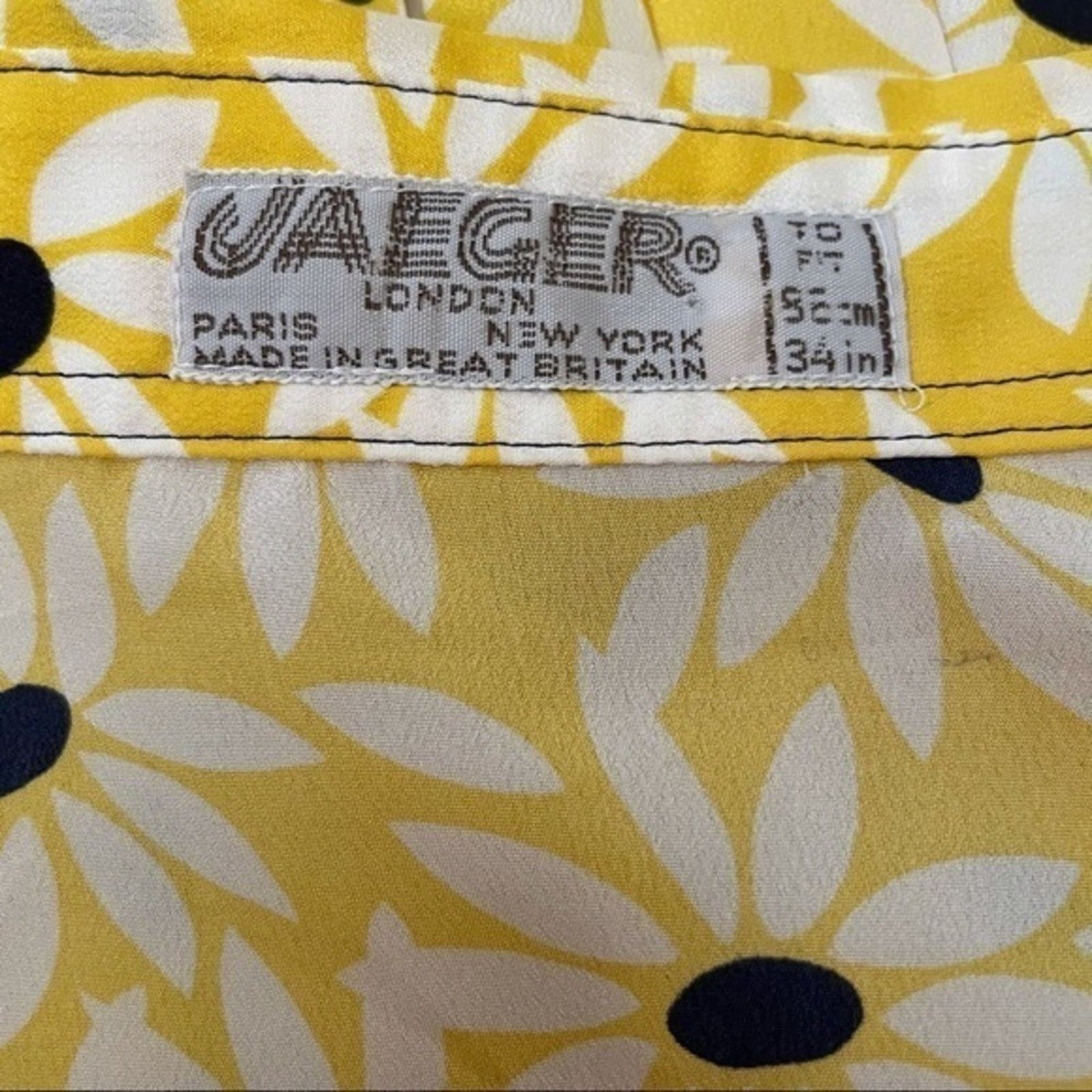 Jaeger × Vintage Vintage Jaeger London Yellow Floral 2-Piece Dress Size S / US 4 / IT 40 - 3 Thumbnail