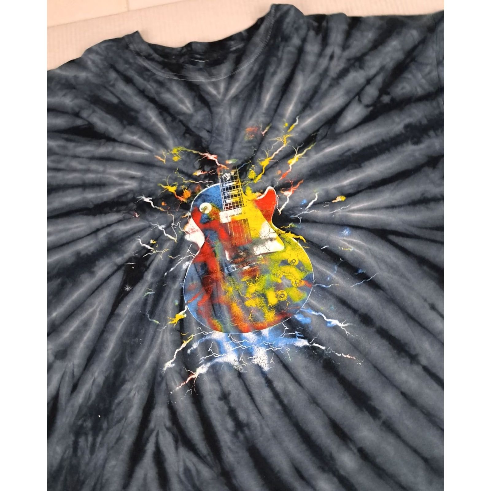 Vintage VINTAGE Large Tie-Dye Rock&Roll Guitar Art T-Shirt Front and Back Print 90s Unisex Adults Size US L / EU 52-54 / 3 - 2 Thumbnail