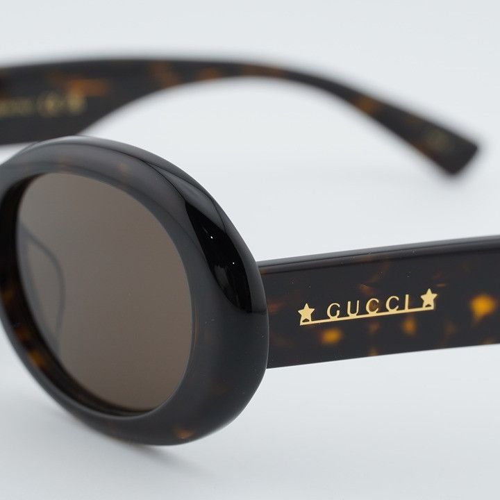 Gucci Gucci GG1587SA 002 Sunglasses Dark Havana Oval Frame, Brown Size ONE SIZE - 9 Thumbnail