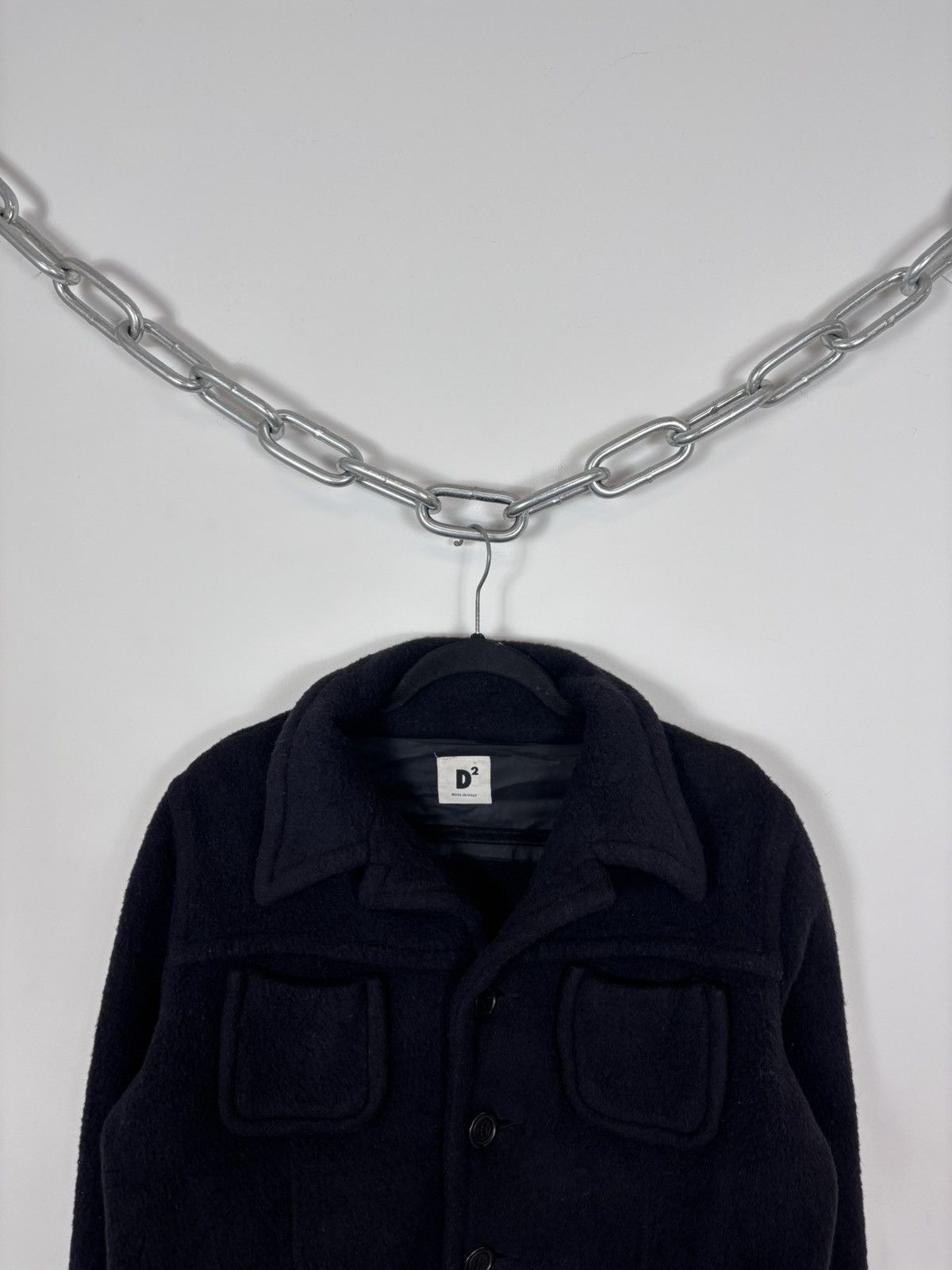 Dsquared2 Vintage Dsquared2 Unisex Black Short Wool Bomber Jacket Size US M / EU 48-50 / 2 - 2 Thumbnail
