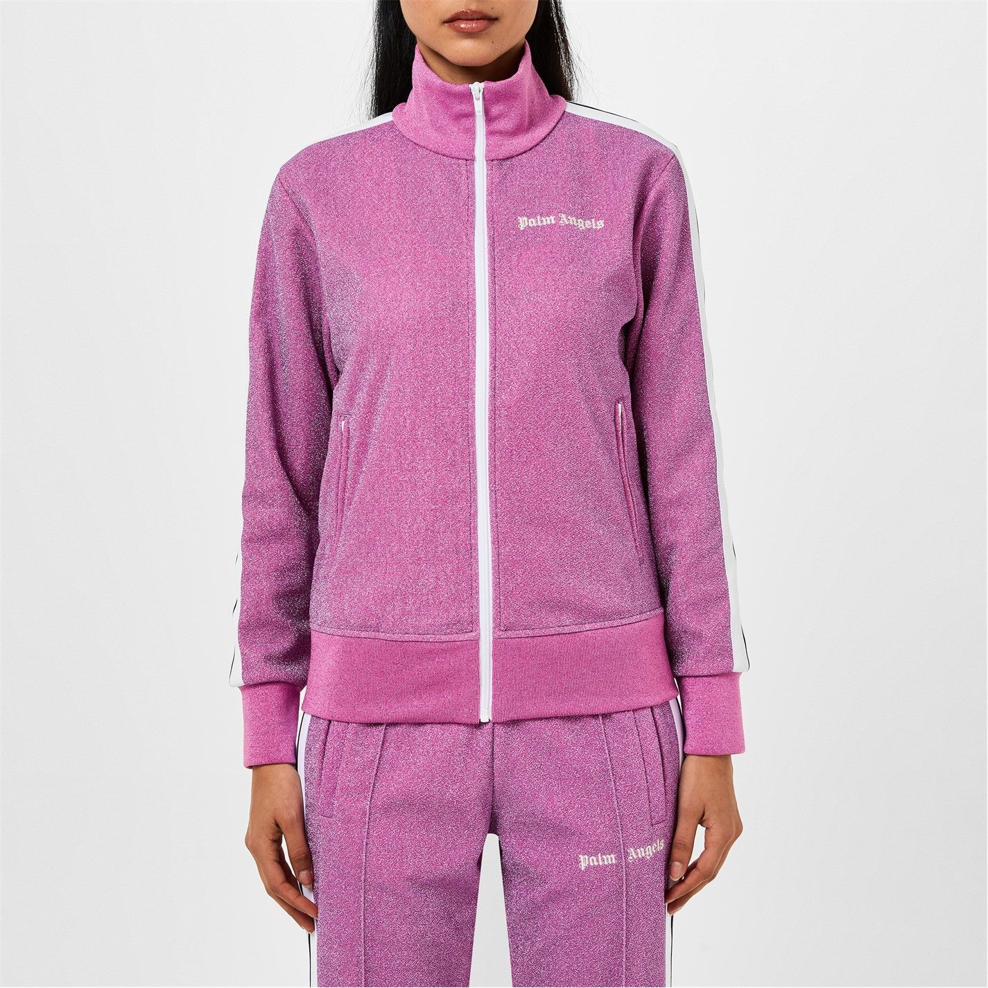 Palm Angels o1g2r1mq0325 Track Zip Jacket in Pink & white Size XS / US 0-2 / IT 36-38 - 3 Thumbnail