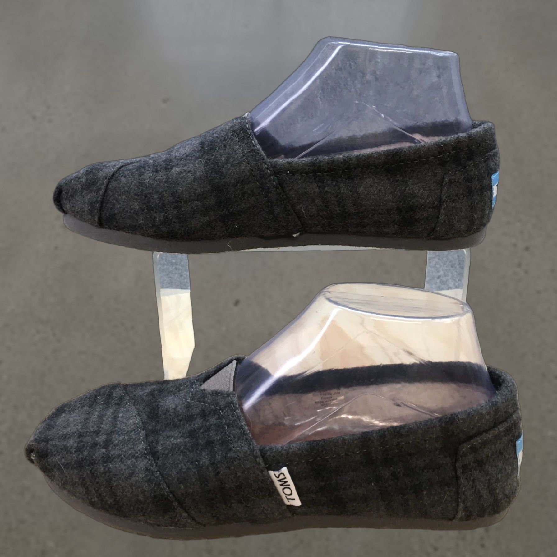 Toms TOMS Shies Womens 7 Classic Slip On Plaid Loafer Flats Gray Wool Blend 42L0512 Size US 7 / IT 37 - 1 Thumbnail