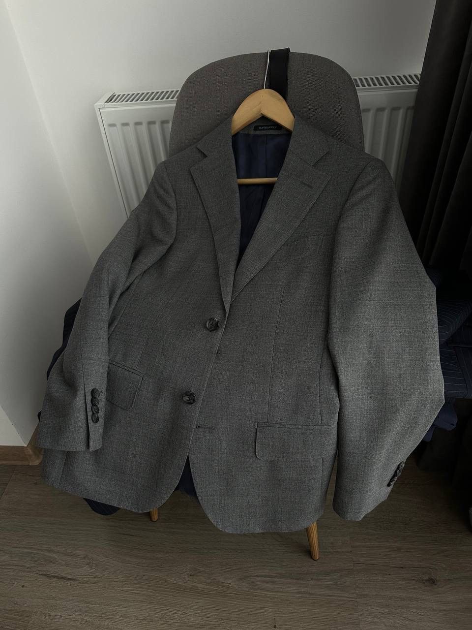 Suitsupply × Vintage Vintage Suitsupply Brescia Spalla Ferrara Gray Mens 42 Suit Size 42S - 24 Thumbnail