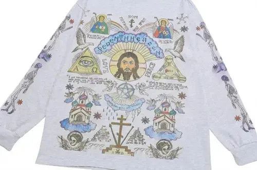 Vintage Retro Long Sleeve T-Shirt Gods Graphic Size US XL / EU 56 / 4 - 3 Thumbnail