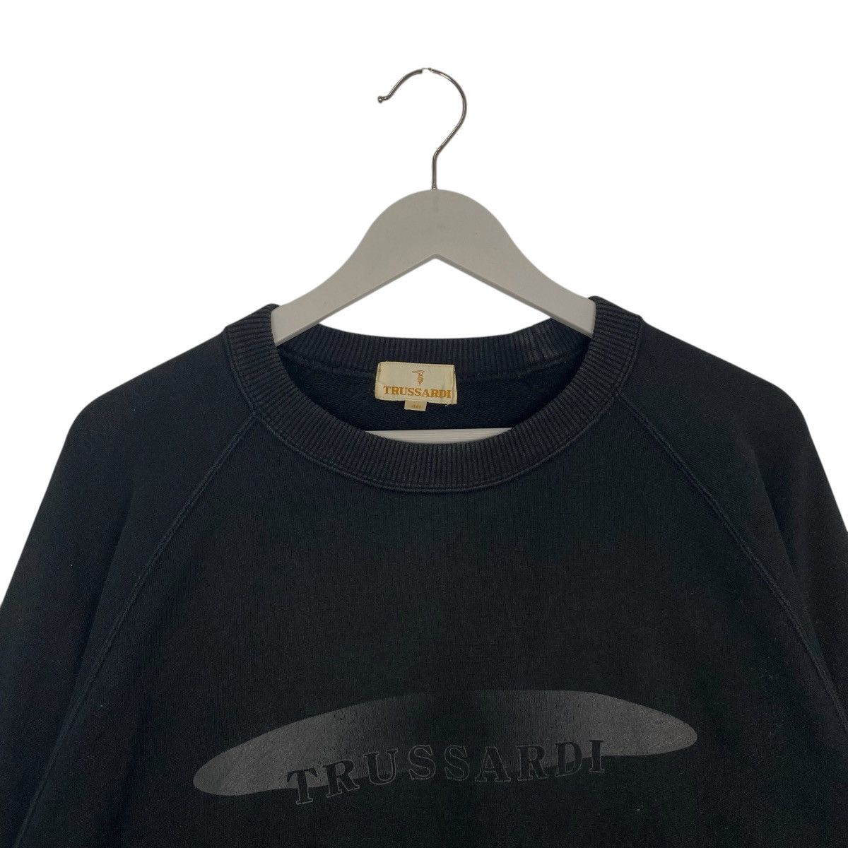 Vintage Vintage 90s Trussardi Sweatshirt Crewneck Black Big Logo SzL Size US L / EU 52-54 / 3 - 4 Thumbnail