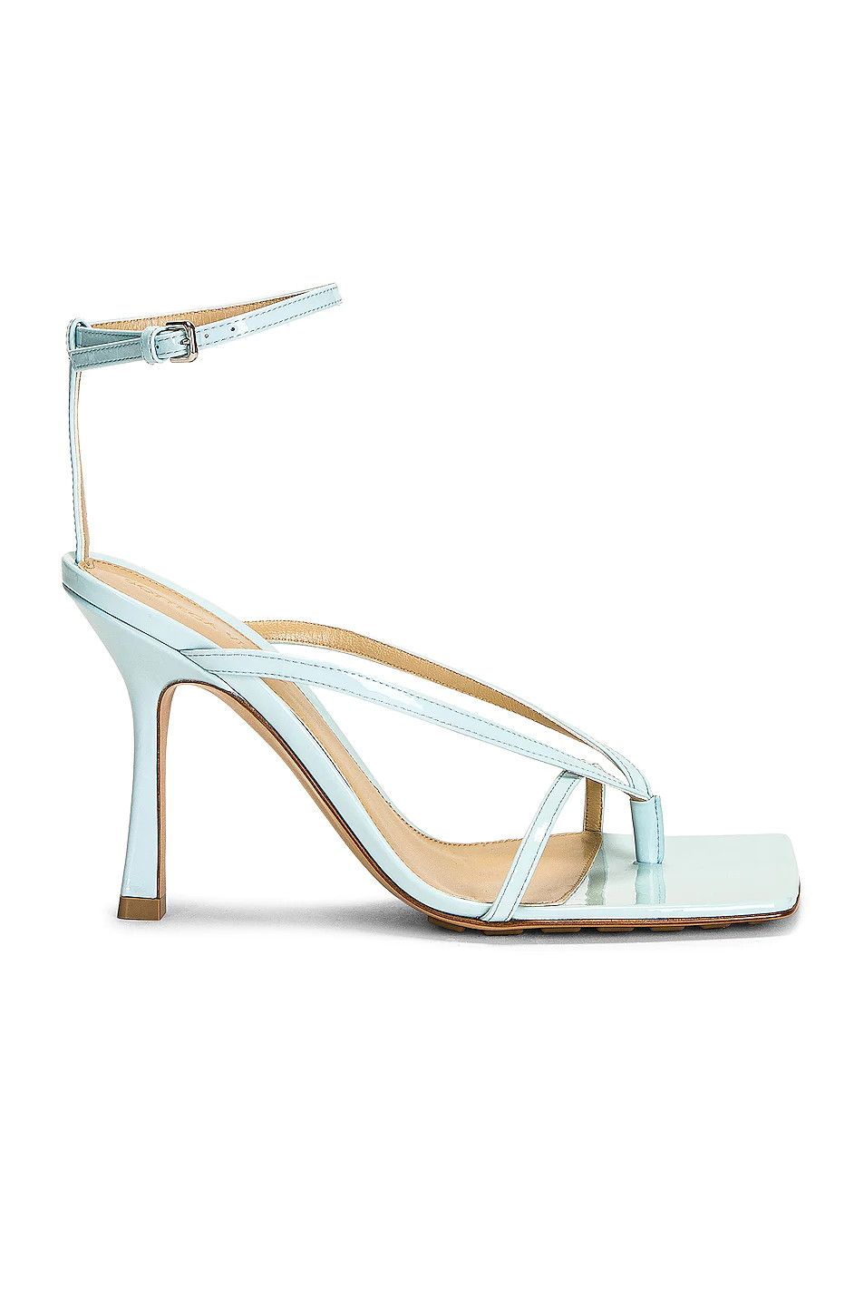 image of Bottega Veneta O1Loc1C0324 608835 Stretch Strap Sandals In Blue, Women's