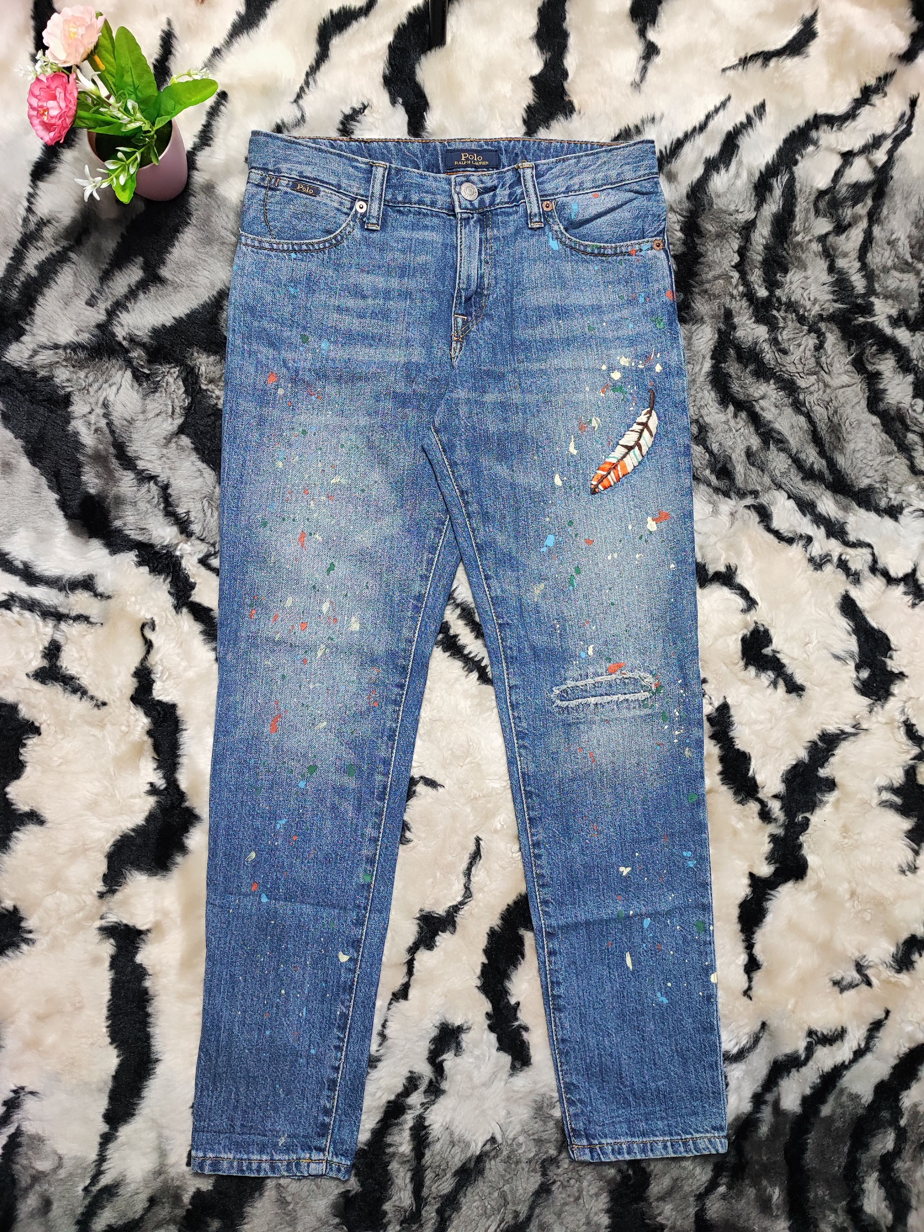 Denim & Supply Ralph Lauren Skinny Painted Jeans by Polo Ralph Lauren Size US 27 - 2 Thumbnail