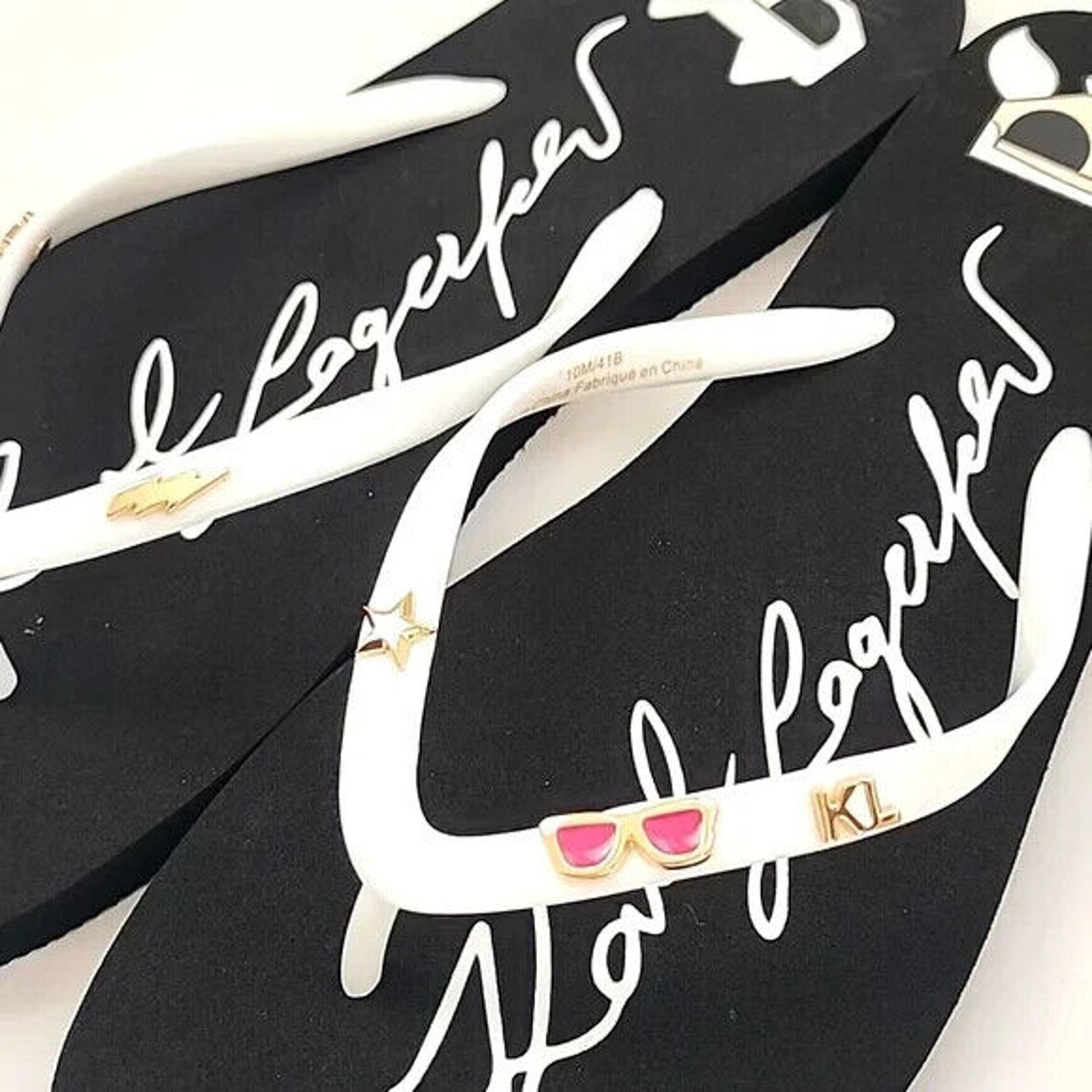 Karl Lagerfeld KARL LAGERFELD PARIS ZONNY FLIP FLOP SANDALS WITH CHARMS NWT Size US 9 / IT 39 - 3 Thumbnail