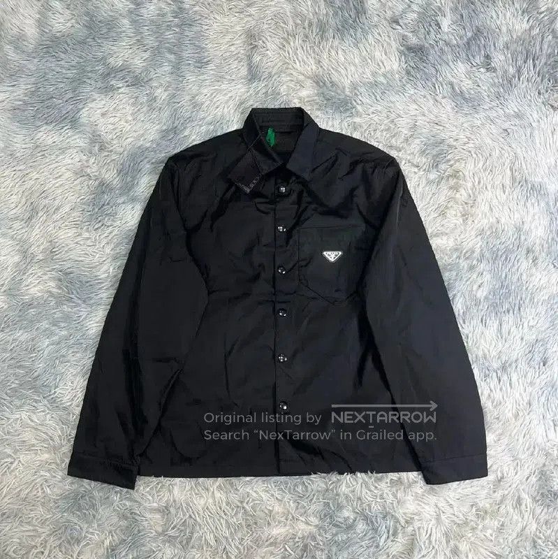 Prada Black Cotton Oversized Men's Jacket.