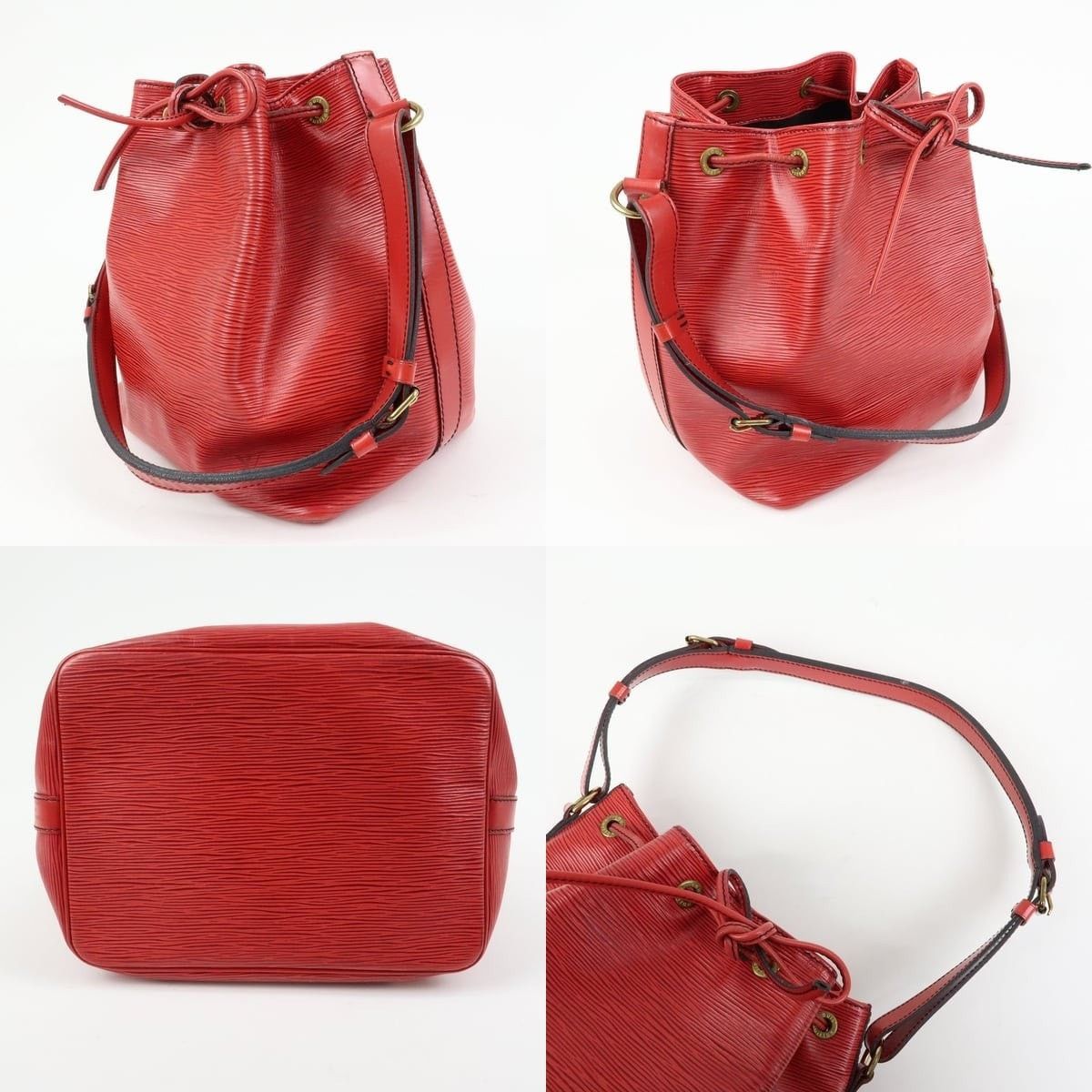Louis Vuitton Louis Vuitton Epi Petit Noe Shoulder Bag Leather Bucket Red Size ONE SIZE - 3 Thumbnail