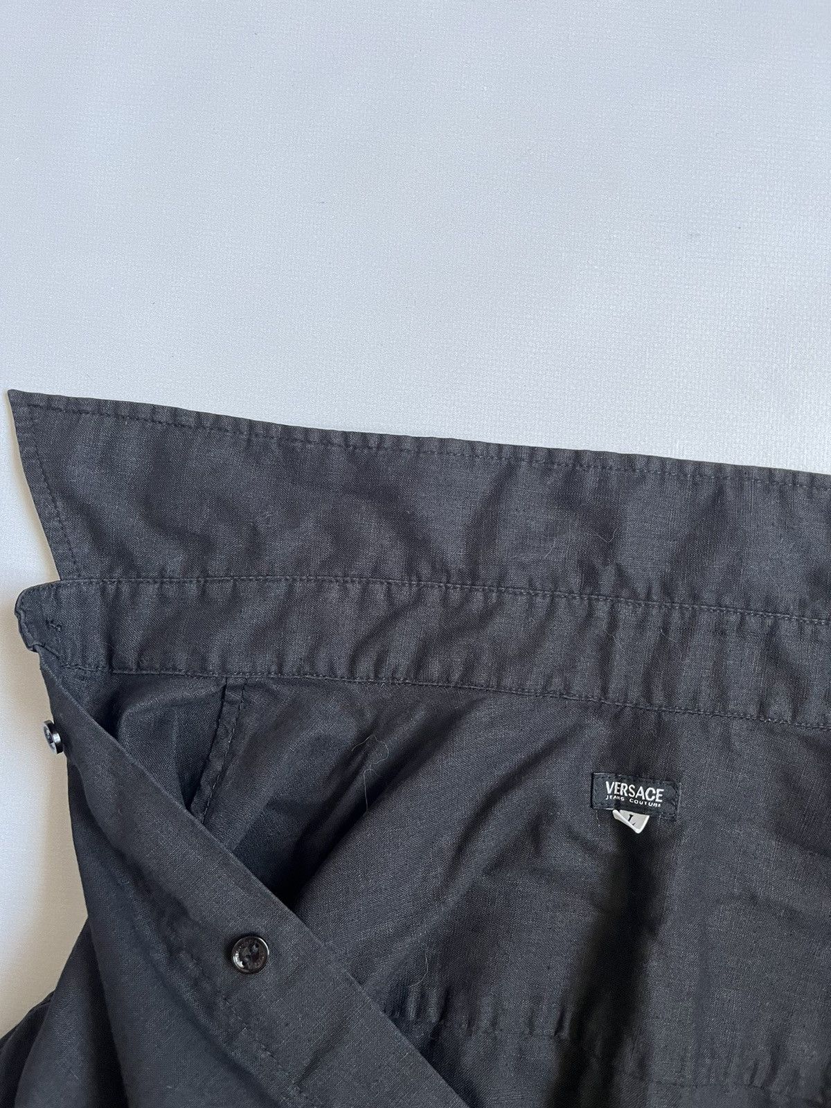 Versace Jeans Couture Versace Jeans Couture Women Black Linen Button Up Shirt Size L / US 10 / IT 46 - 5 Thumbnail