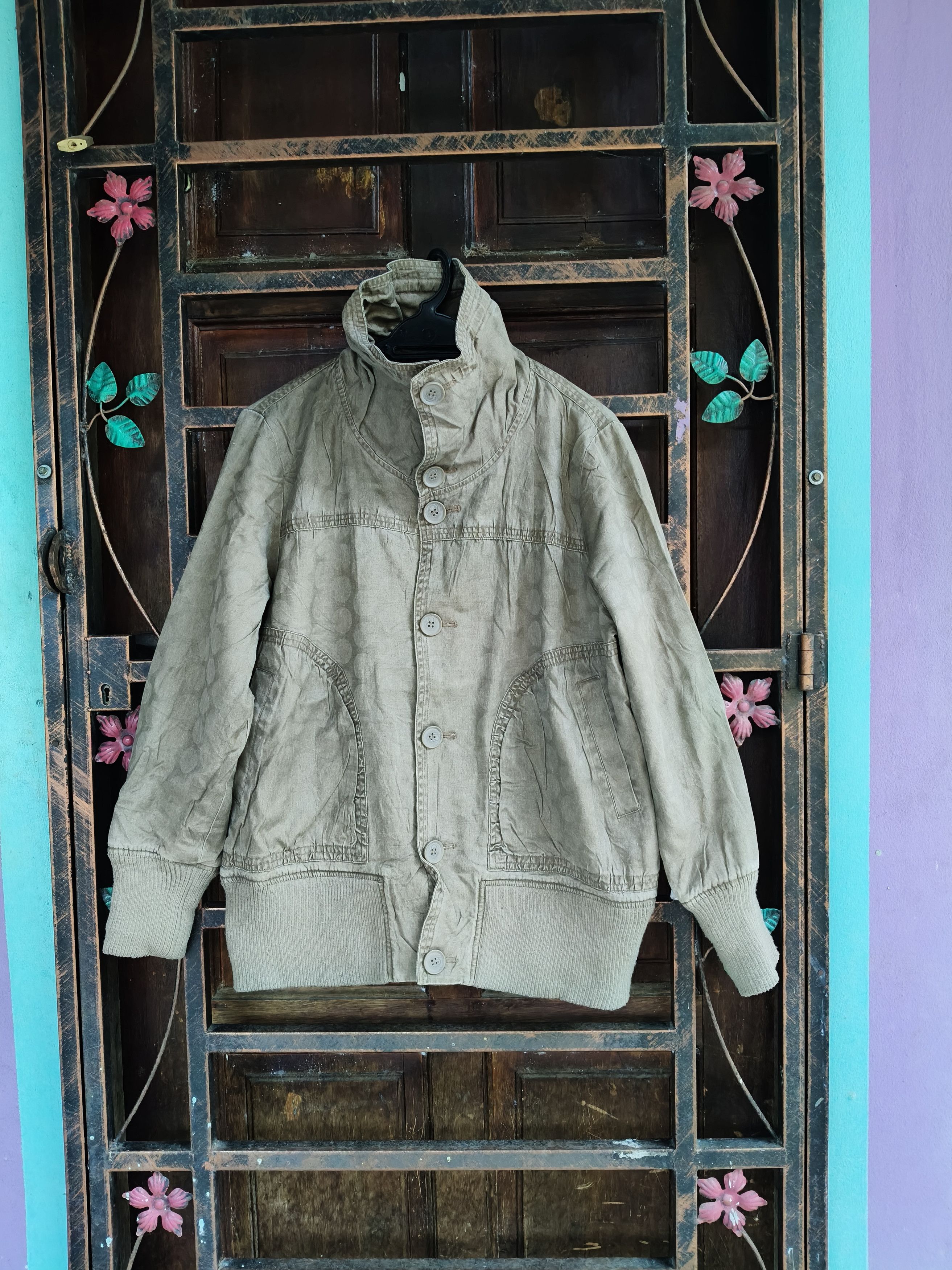 Japanese Brand Jinnee Button Up High Neck Jacket Size L / US 10 / IT 46 - 1 Thumbnail