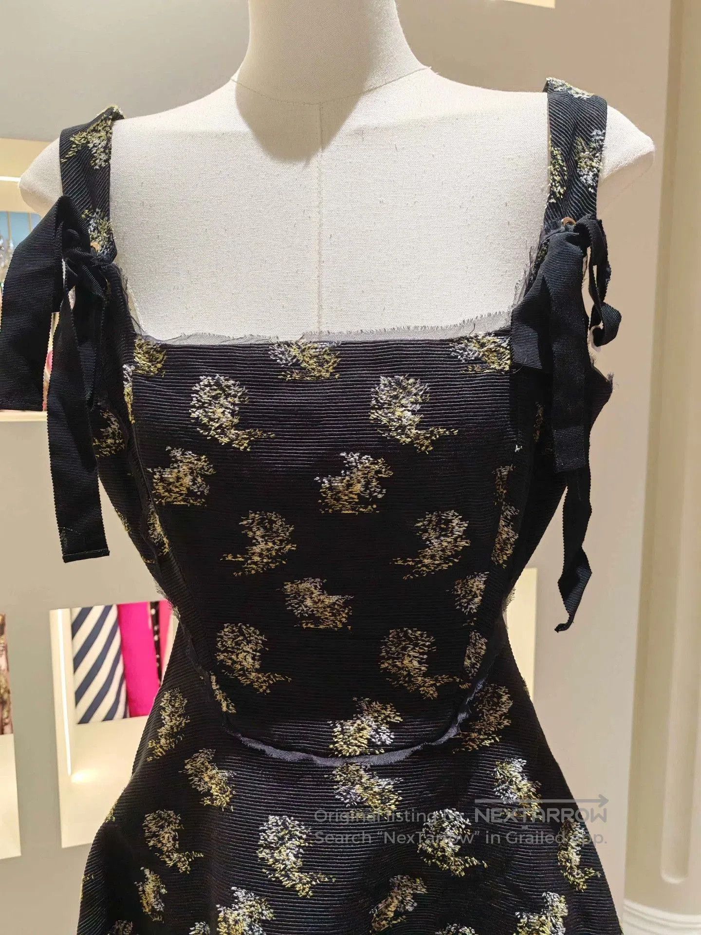 Erdem ERDEM Black Floral Camisole Dress. Size XS / US 0-2 / IT 36-38 - 3 Thumbnail