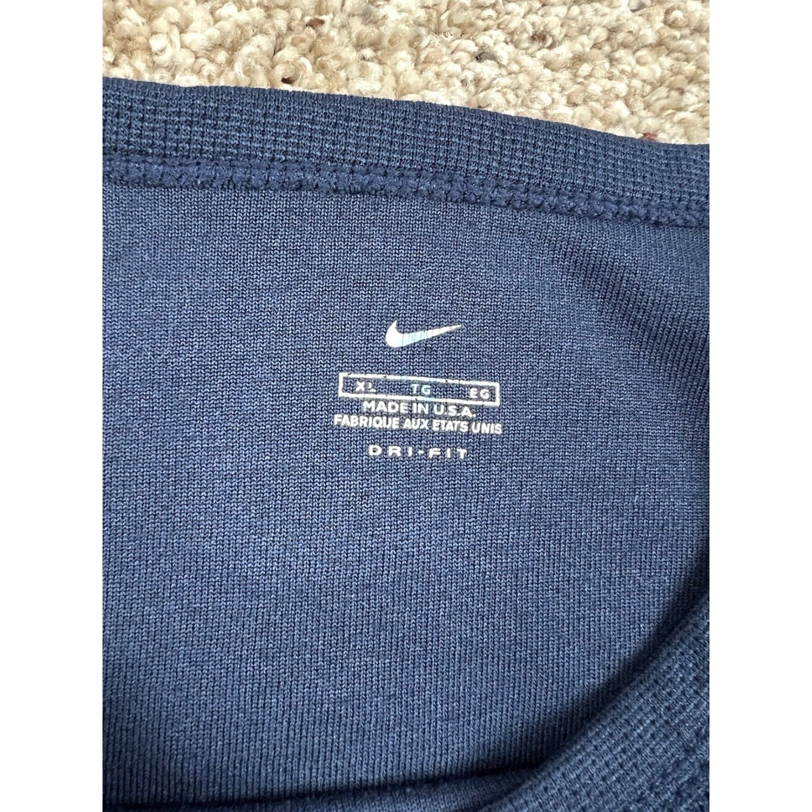 Nike VINTAGE Nike Shirt XL Blue Dri-FIT Long Sleeve Swoosh Training USA Made Y2K Mens Size US XL / EU 56 / 4 - 6 Thumbnail