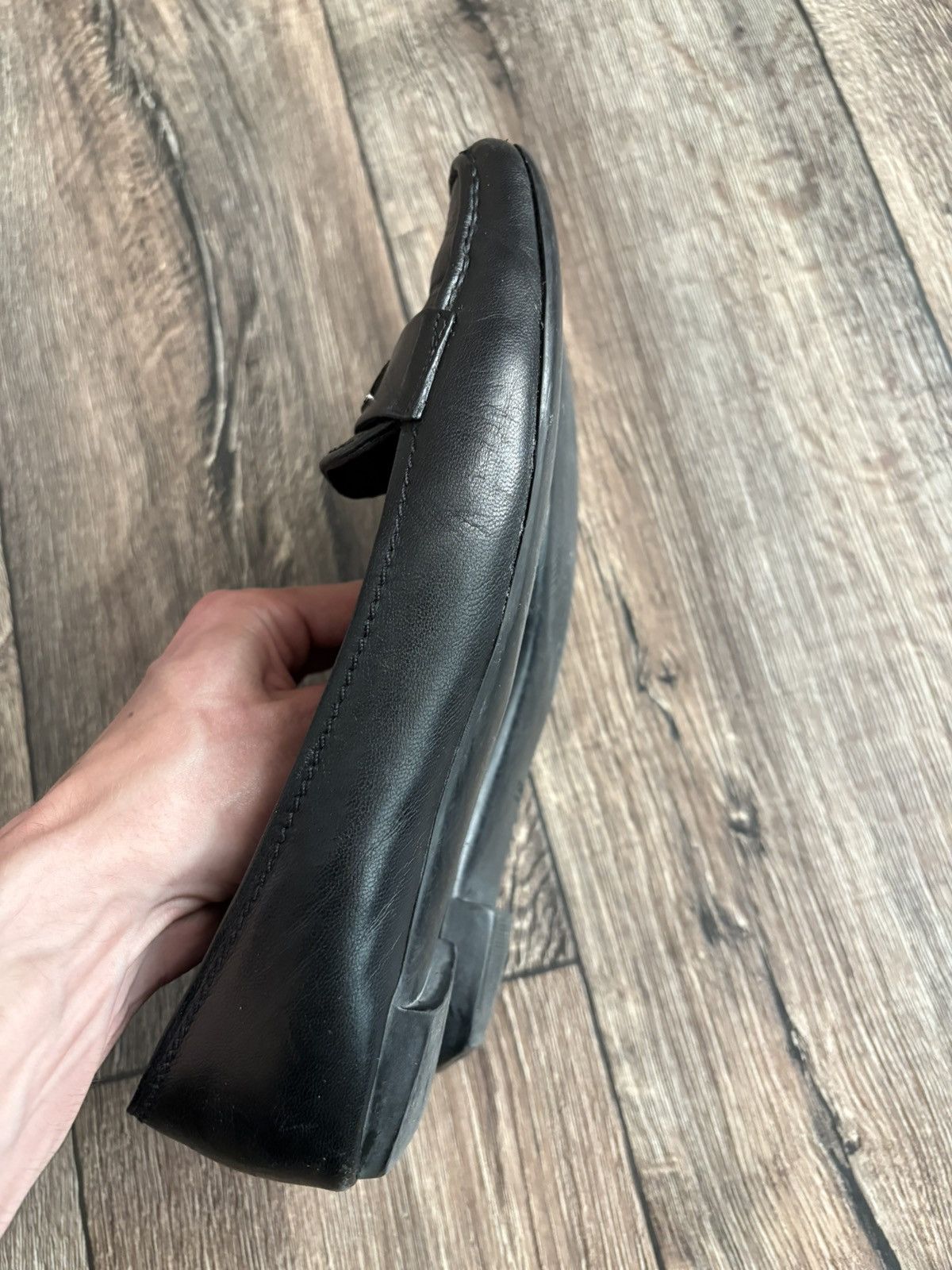 Prada Prada Black Leather Flat Shoes Women’s Square Toe Loafers Size US 9.5 / IT 39.5 - 10 Thumbnail