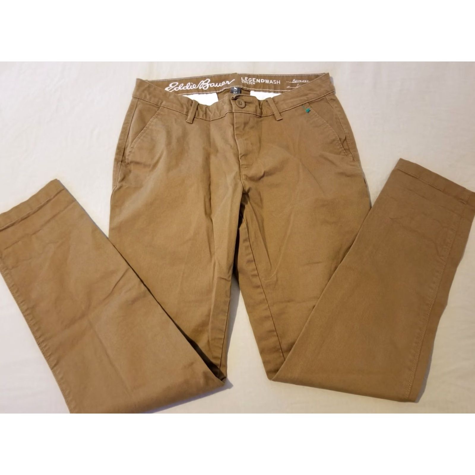 Eddie Bauer Eddie Bauer Pants Khaki Dress Slack Chino Trouser Womens 6 Beige Flat Front Button Casual Regular Size 28" / US 6 / IT 42 - 3 Thumbnail