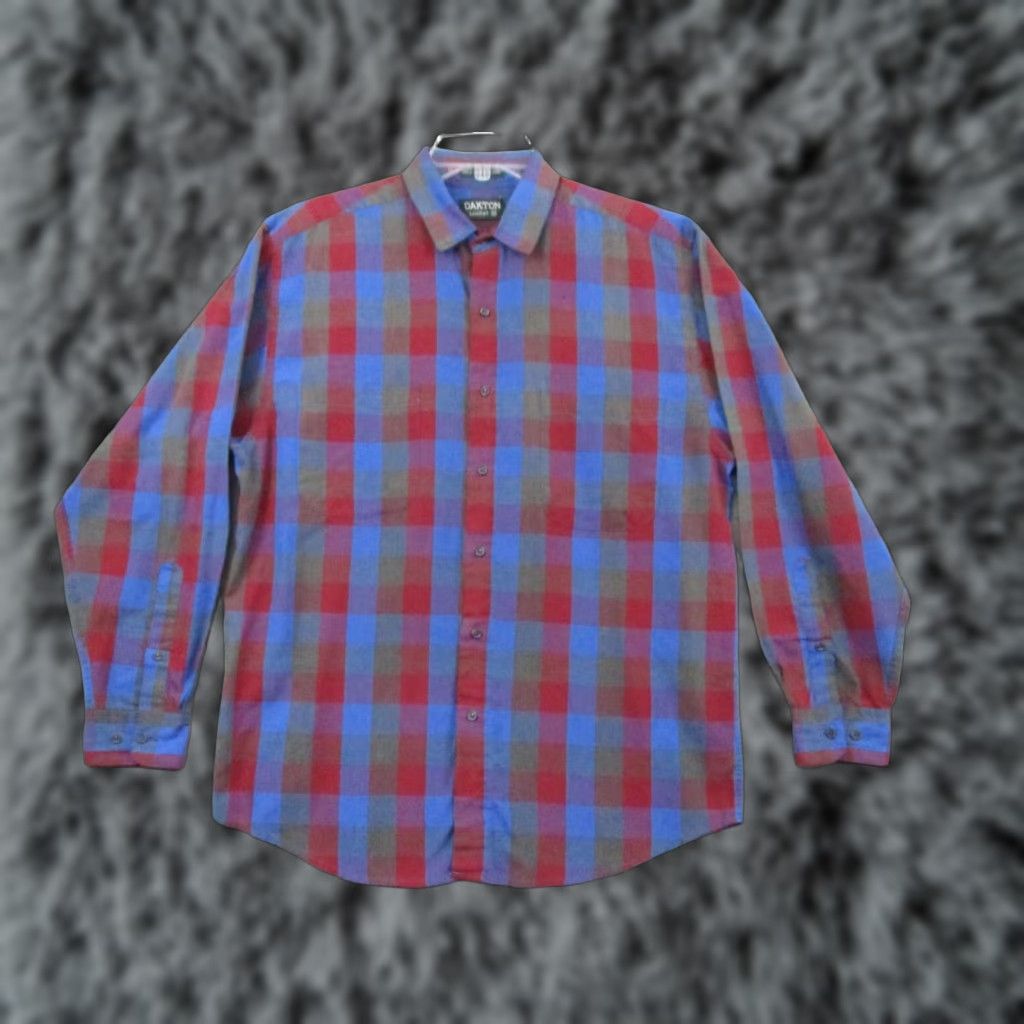 Vintage VINTAGE Oakton Limited Shirt Men Distressed 80s Medium Blue Plaid Cotton Heavyweight Twill Button-Up Long Sleeve Casual Hipster Grunge 80s 90s Mens Size US M / EU 48-50 / 2 - 1 Thumbnail