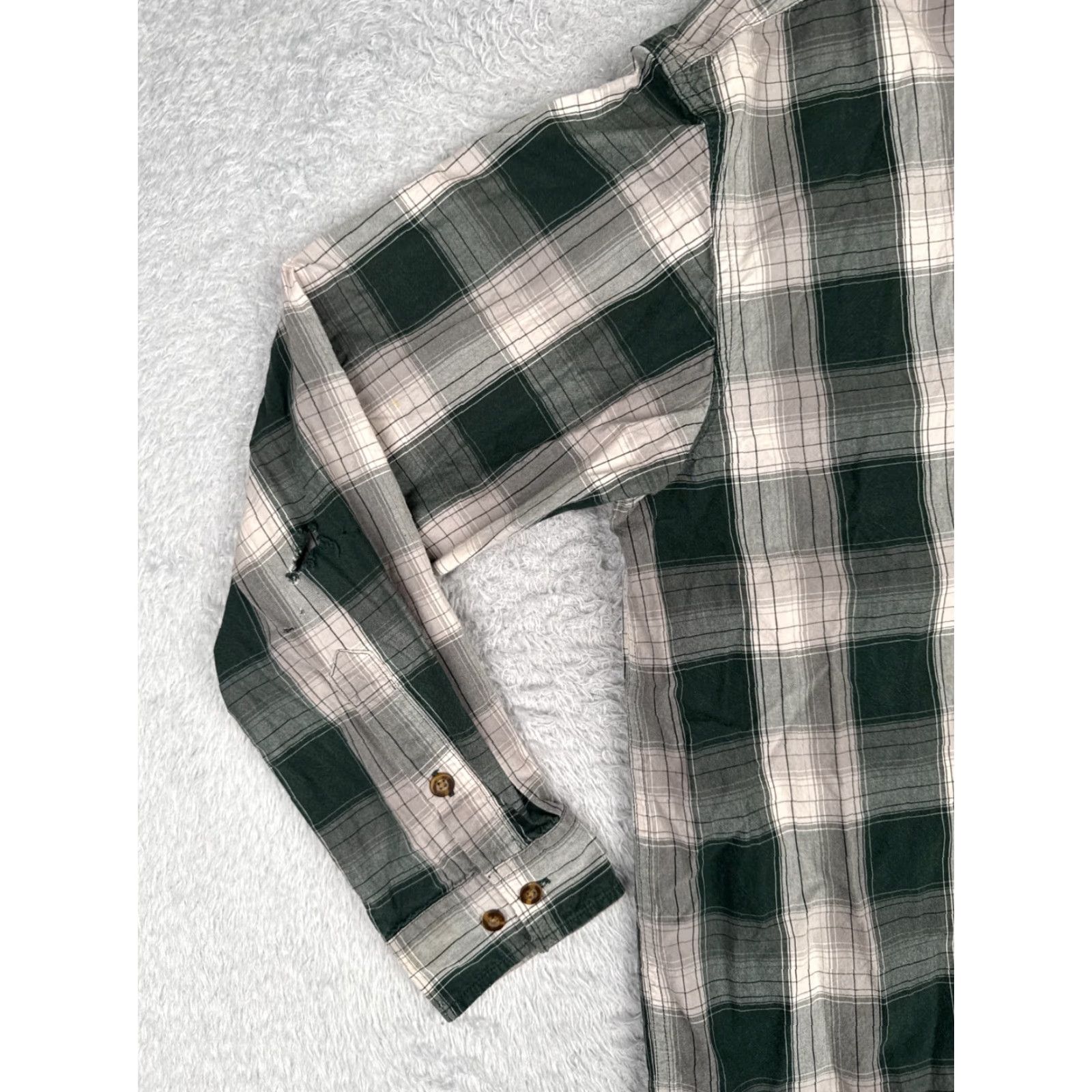 Carhartt Carhartt Shirt Men Large Green Plaid 100% Cotton Button Up Long Sleeve Casual Workwear Outdoor Mens Shirt Size US L / EU 52-54 / 3 - 3 Thumbnail