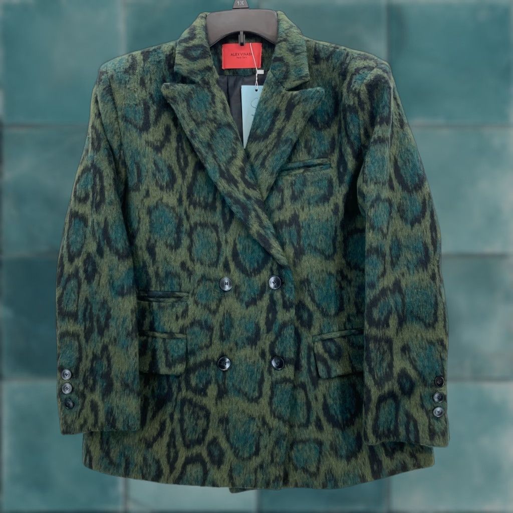 Doublet ALEX VINASH Leopard Blazer Jacket Women's S Green Double Breasted Blazer Size S / US 4 / IT 40 - 1 Thumbnail