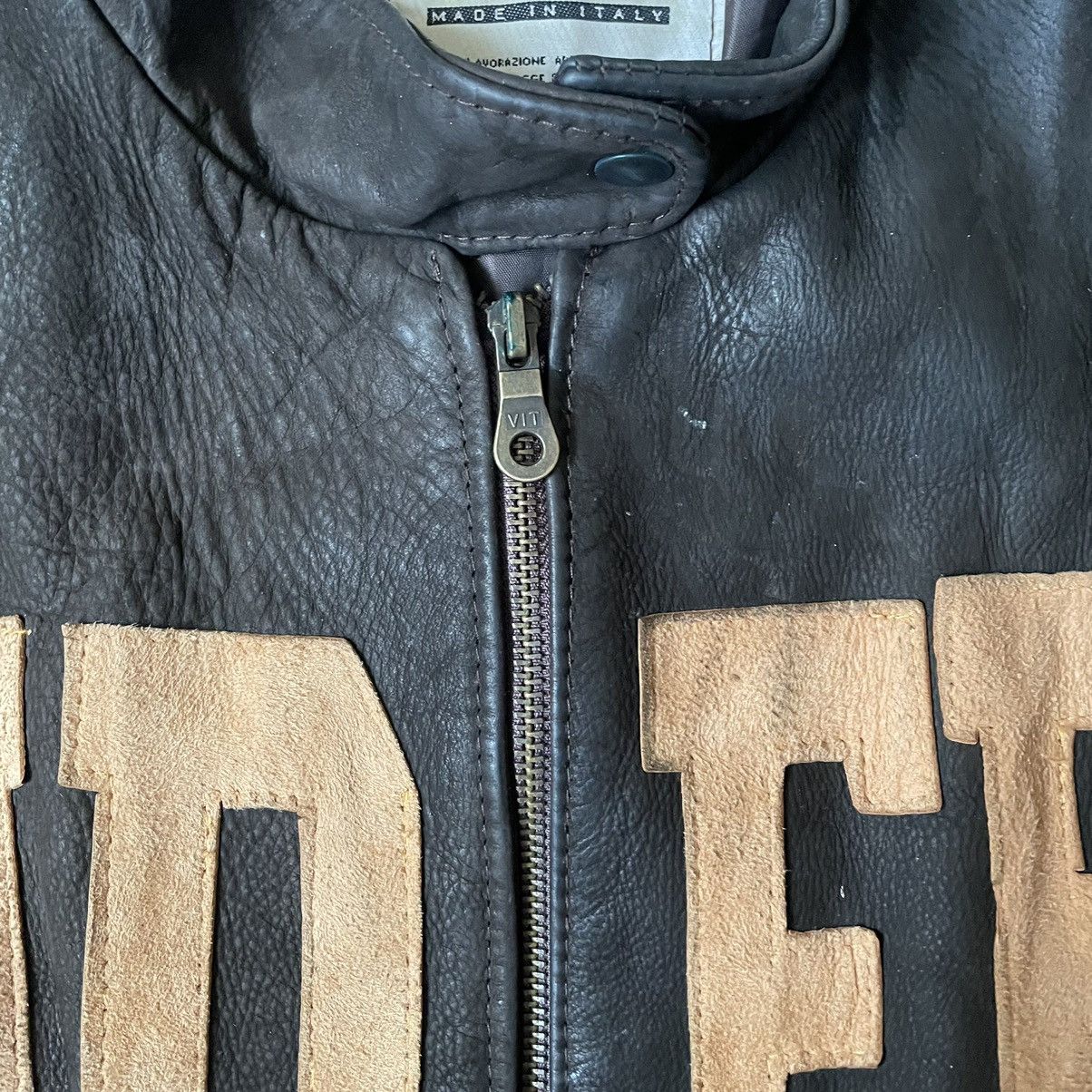 Vintage Vintage Vera Pelle Racing Leather Jacket Pelle Pelle Size US M / EU 48-50 / 2 - 4 Thumbnail