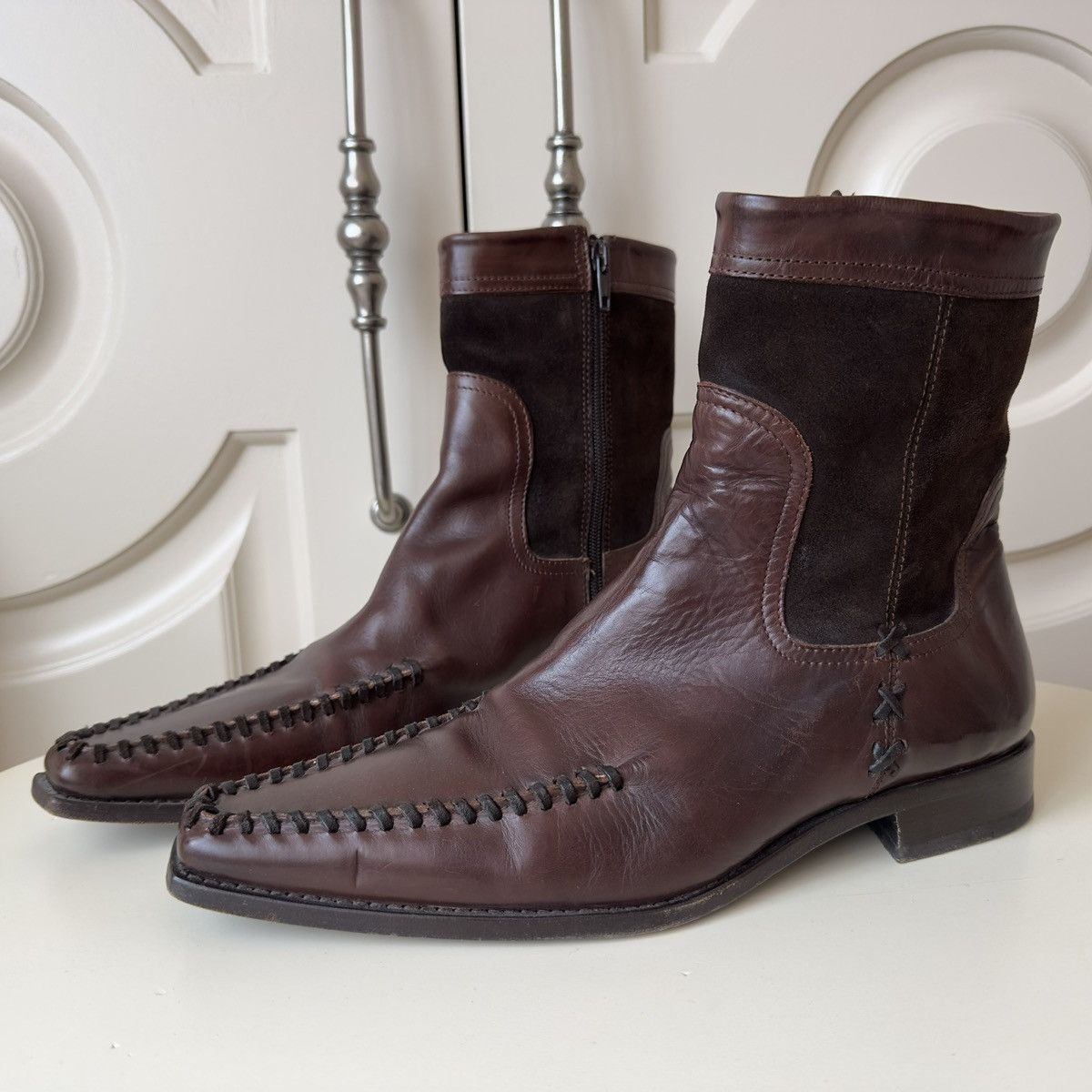 Dsquared2 Dsquared2 F/W 2003 Brown Leather Moc-Toe Zip Ankle Boots Size US 8.5 / EU 41-42 - 8 Thumbnail