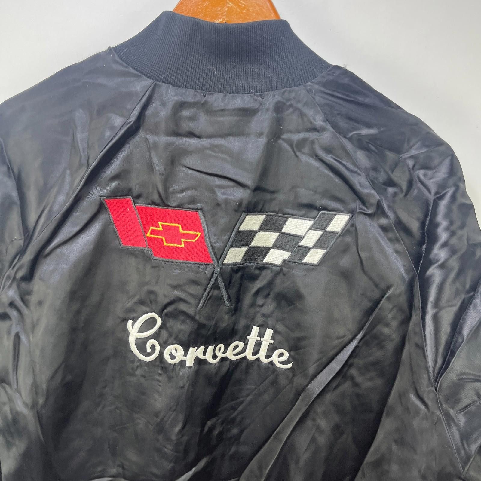 Colette Vintage 80s Corvette Racing Satin Bomber Jacket Large Size US L / EU 52-54 / 3 - 2 Thumbnail