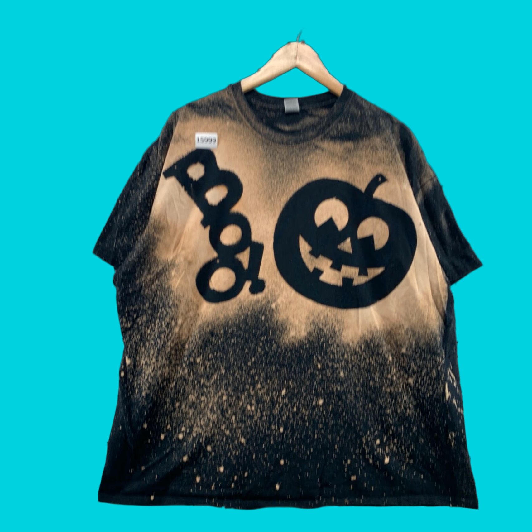 Gildan VINTAGE? BOO Halloween Pumpkin Black Tie Dye Shirt Adult 2XL Short Sleeve Black Gildan T-Shirt Unisex Mens Womens Boys Girls Size US XXL / EU 58 / 5 - 1 Thumbnail