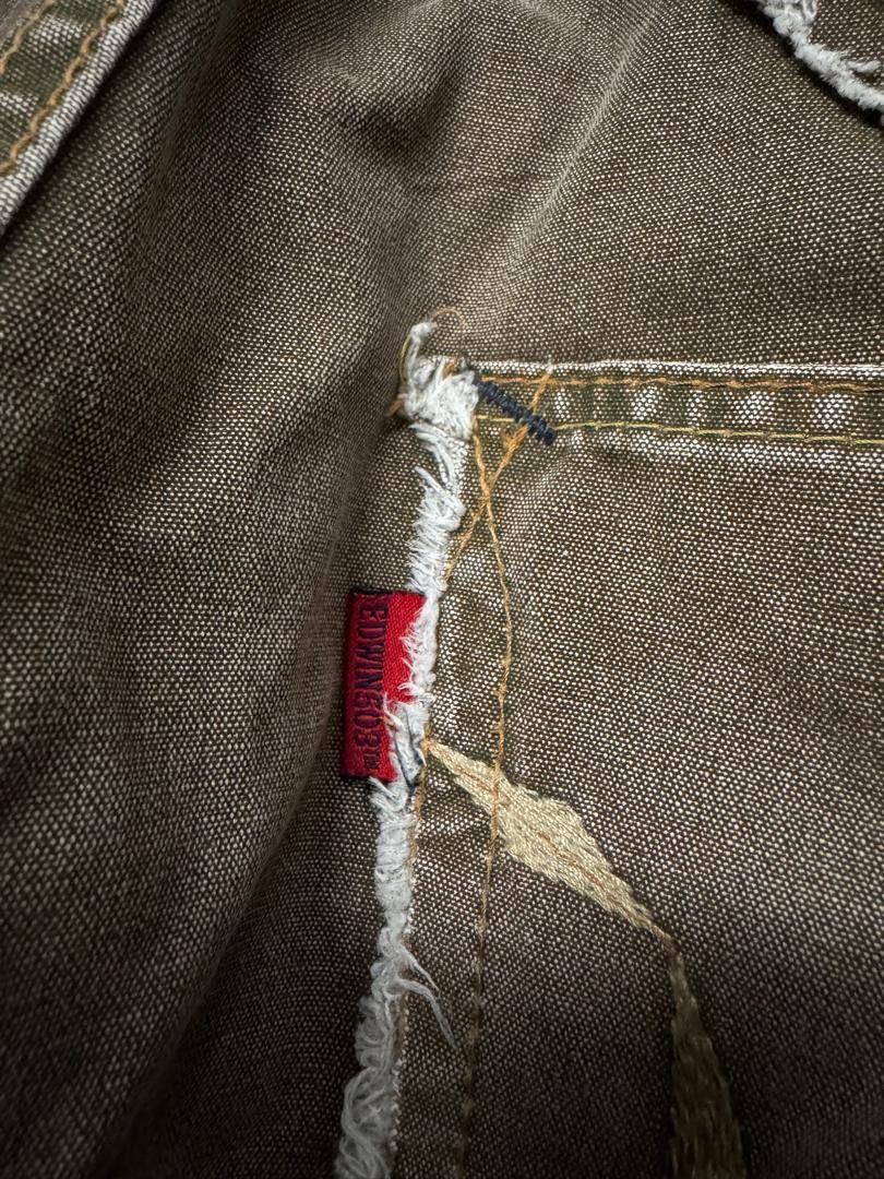 If Six Was Nine 💥Baggy💥Insane Edwin 503 Sand Washed Distressed Brown Jeans Size US 33 - 12 Thumbnail