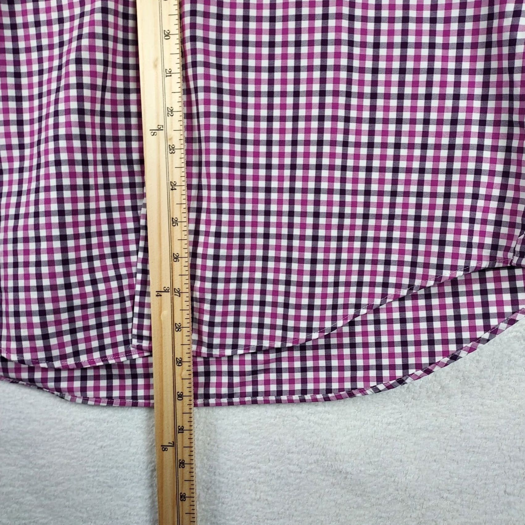 BUGATCHI Bugatchi Uomo Men’s 100% Cotton Pink Purple Check Button-Down Shirt Slim Fit Shirt L Pink Purple Check Men’s Shirt 15.5 Neck Mens Regular Fit Bant Size US L / EU 52-54 / 3 - 5 Thumbnail