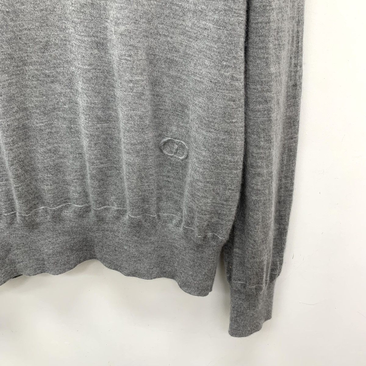 Dior Dior Grey Cashmere Long Sleeve Knit Sweater K26WX Size US L / EU 52-54 / 3 - 4 Thumbnail