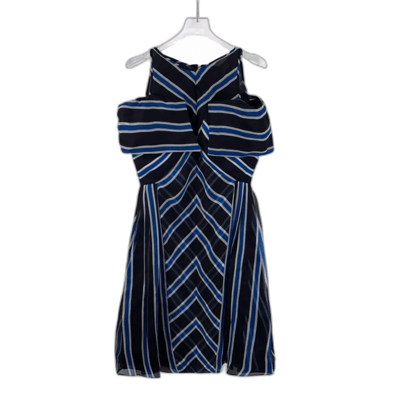 Fendi Colorful Stripe V-Neck Silk Dress