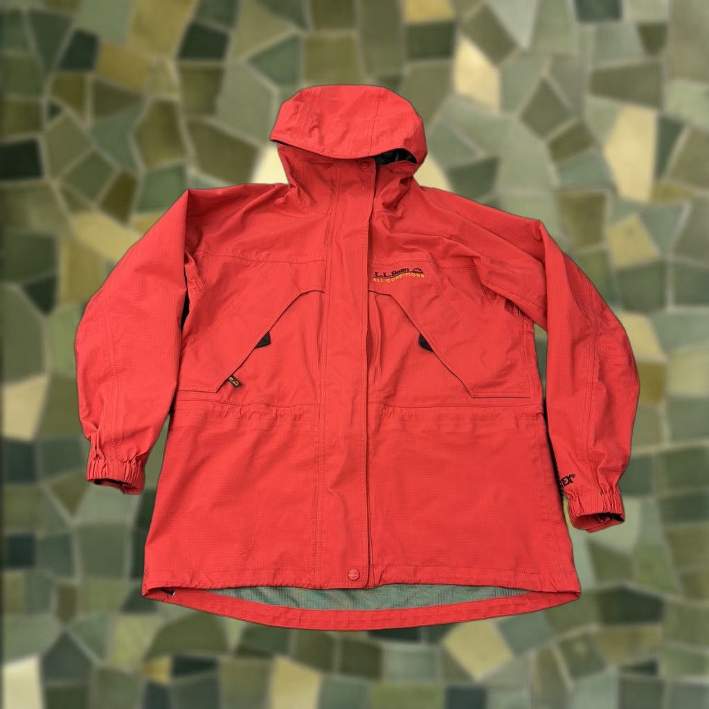 VINTAGE LL Bean All Conditions Jacket Womens Medium Hooded Waterproof Rain Coat Outdoor