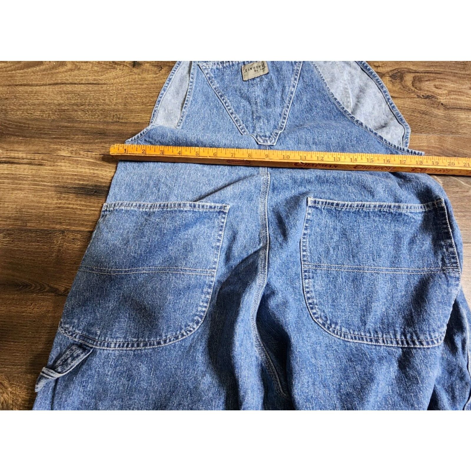 Lee VINTAGE Lee Denim Overall Jean Shorts Womens XL Blue USA Size 40" / US 18 - 3 Thumbnail