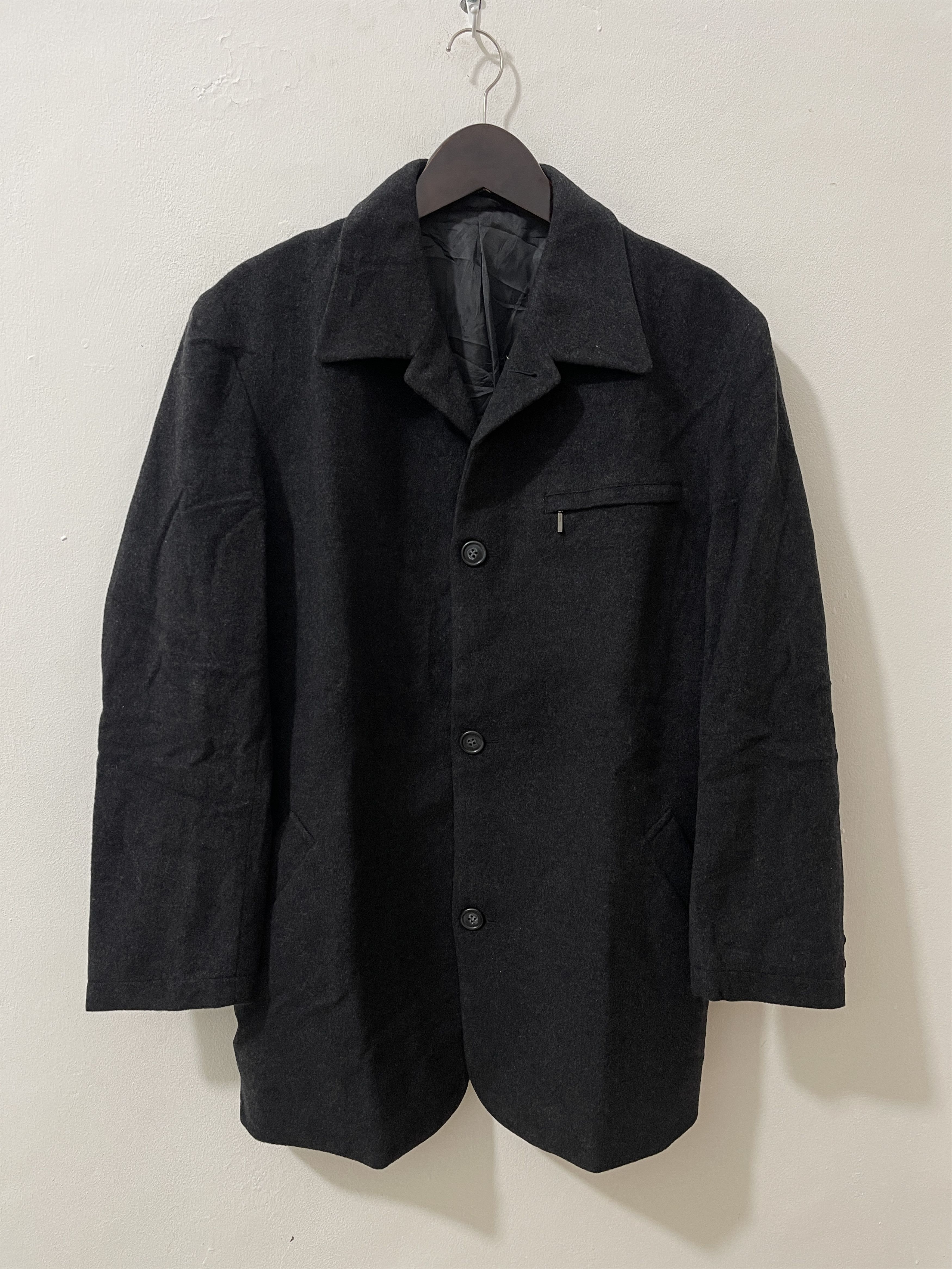 Vintage 90s Hiroko Koshino Homme Japan Archive Wool Jacket Size US L / EU 52-54 / 3 - 1 Thumbnail
