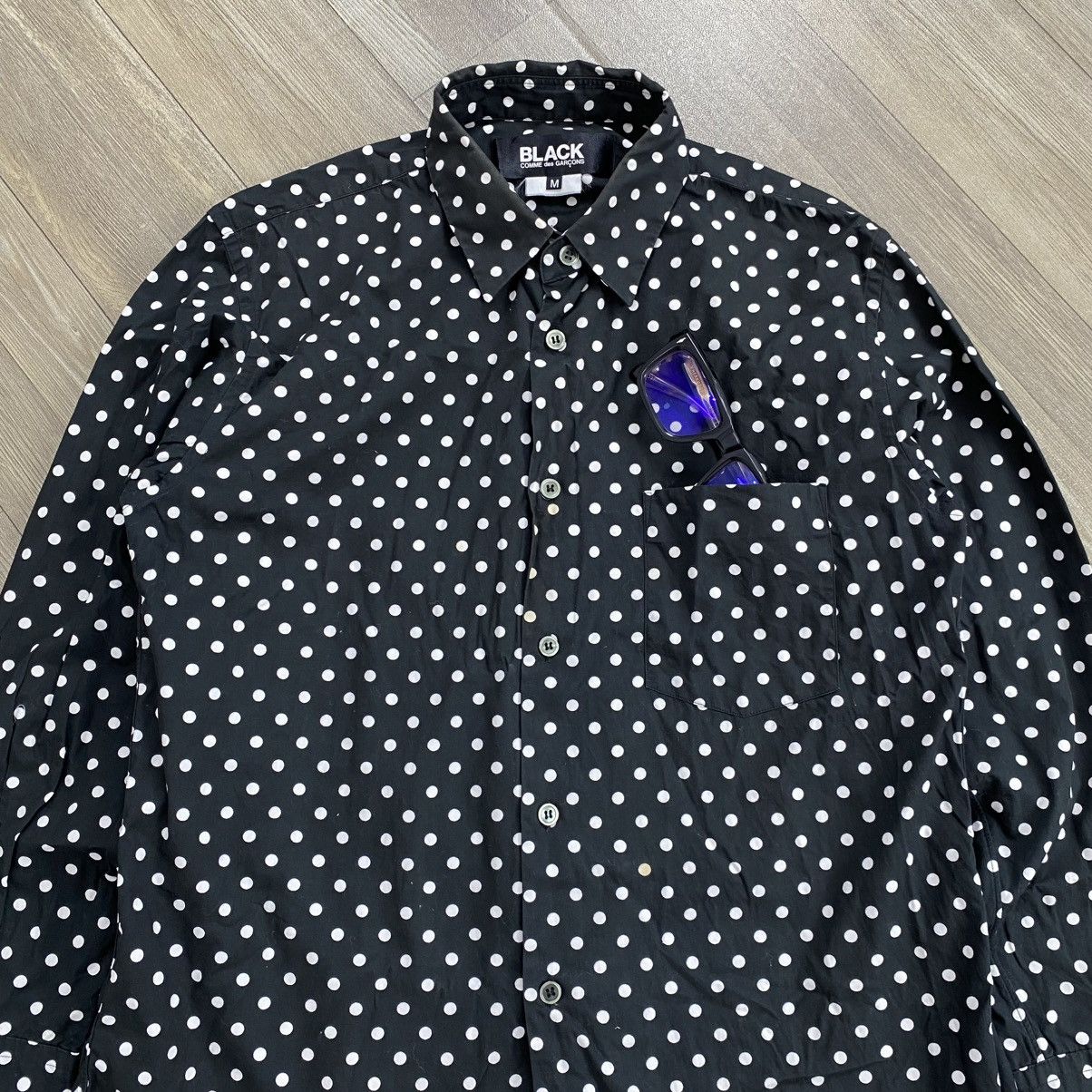 Comme des Garcons Homme 🇯🇵 AD2008 Comme des Garcons Homme CDG Polkadot Black Shirt Size US M / EU 48-50 / 2 - 3 Thumbnail