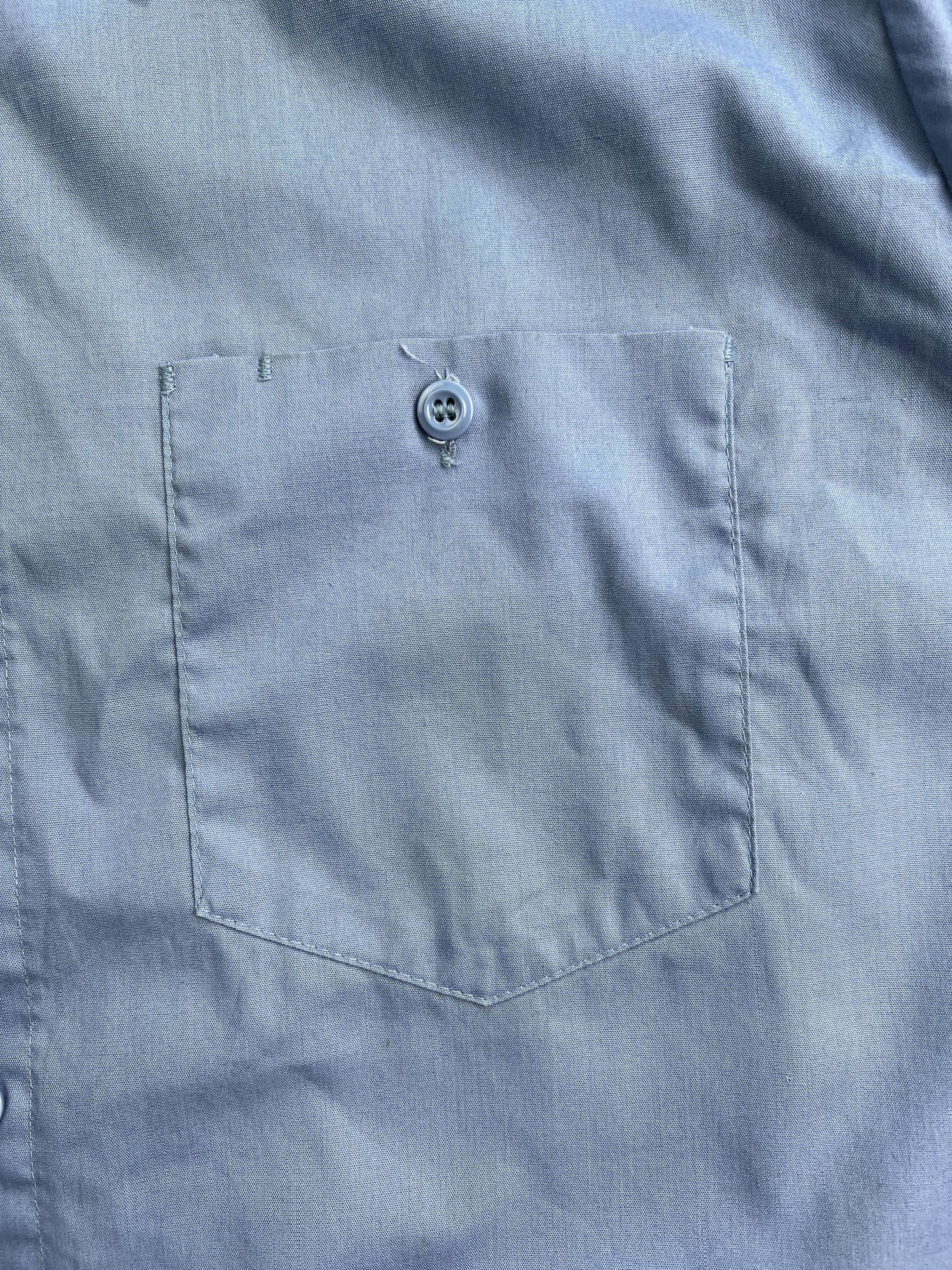 Vintage Vintage Work Shirt Light Blue Long Sleeves Made In Usa M Size US XL / EU 56 / 4 - 3 Thumbnail